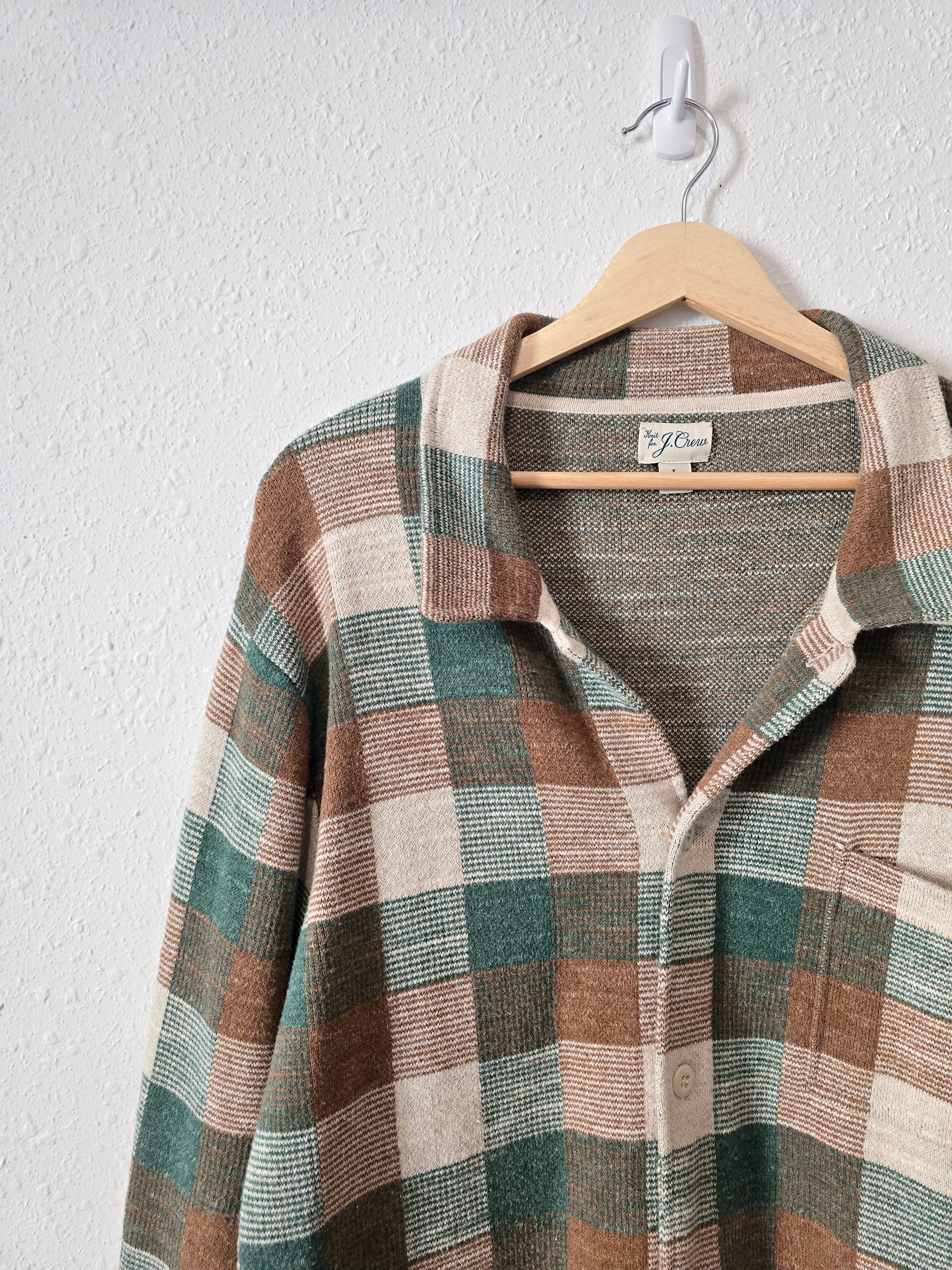 J.Crew Plaid Cotton Button Up (L)