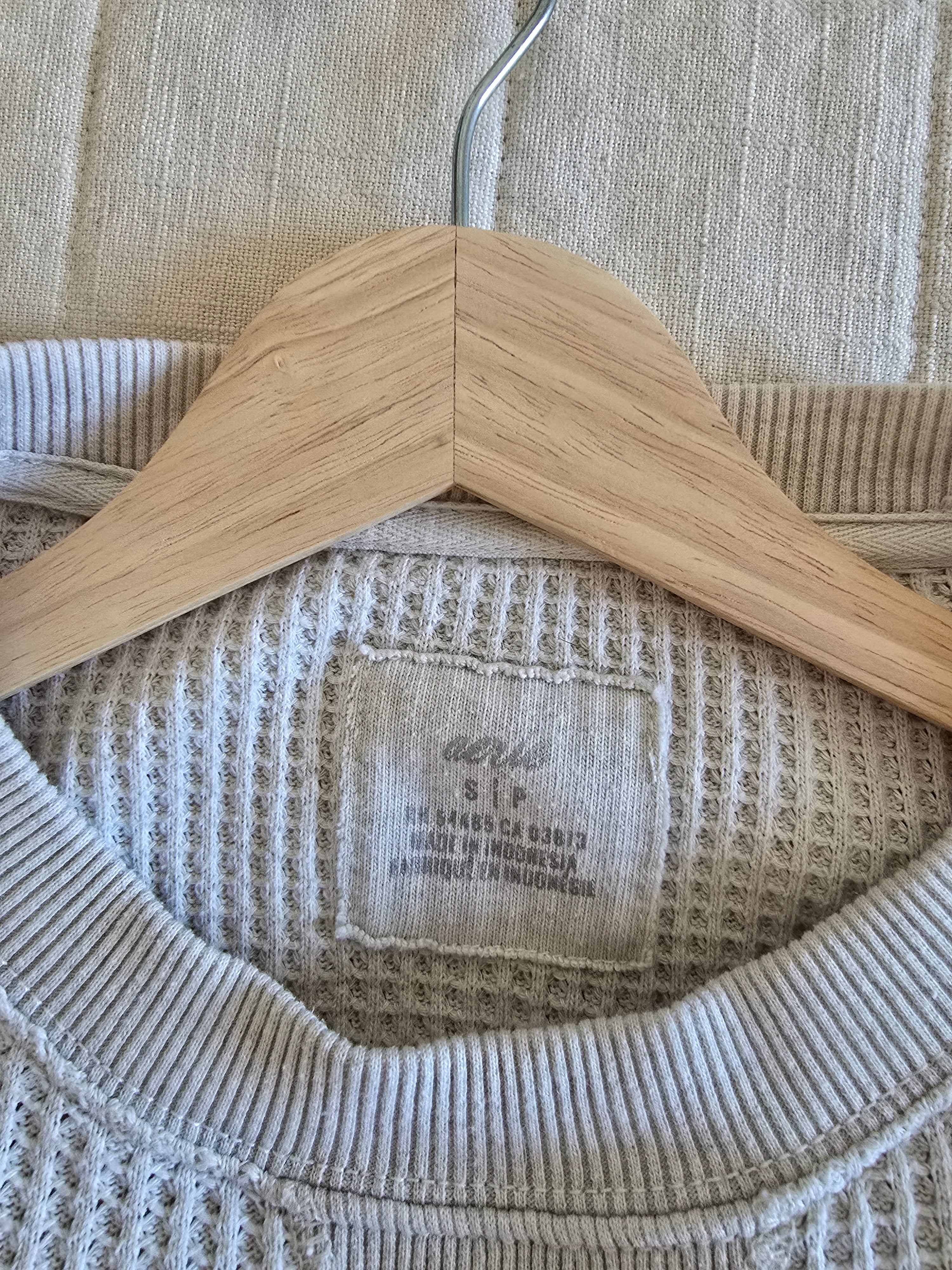 Aerie Oat Waffle Crewneck Sweatshirt (S)