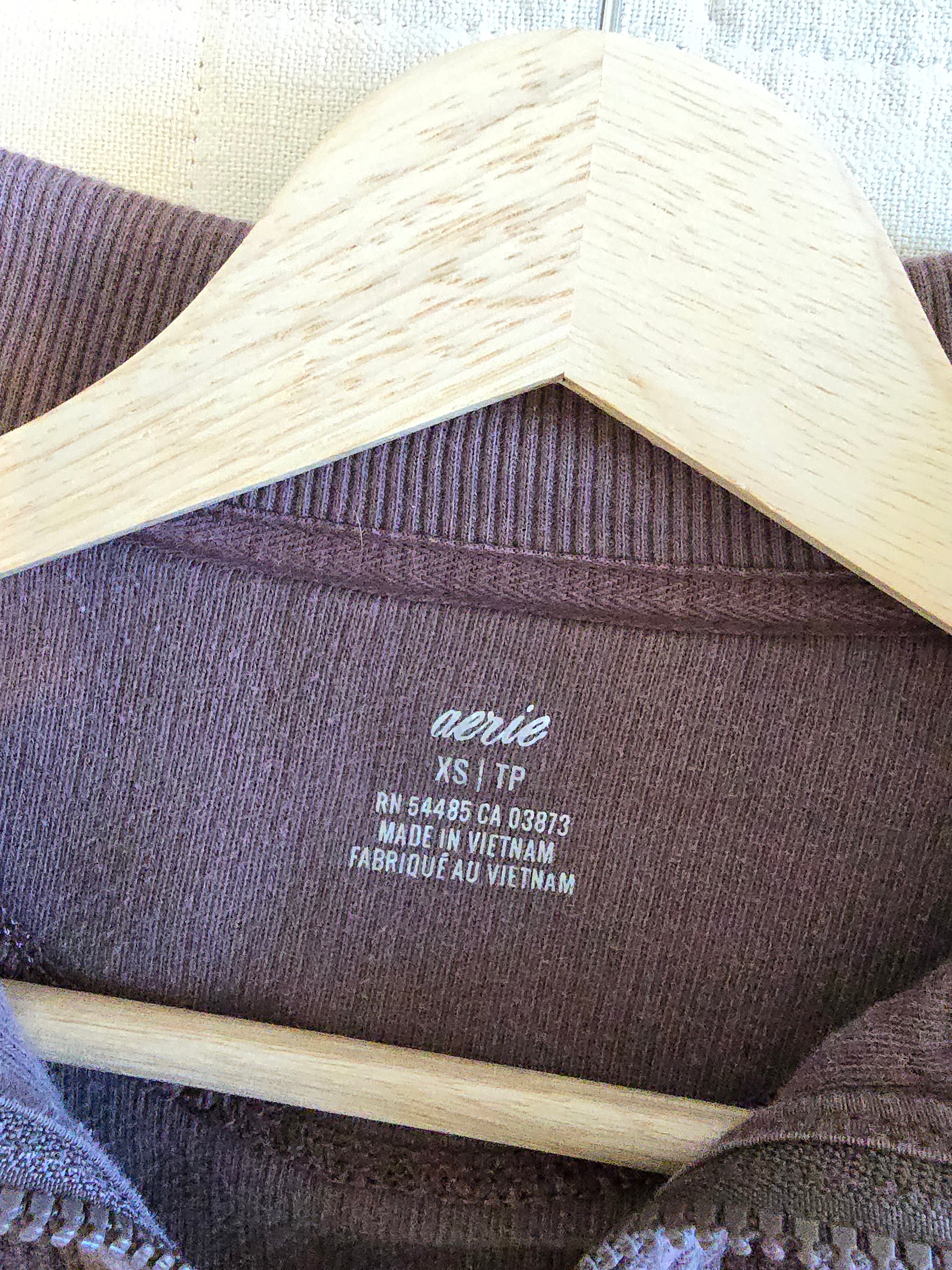 Aerie Brown Rib Quarter Zip Pullover (XS)