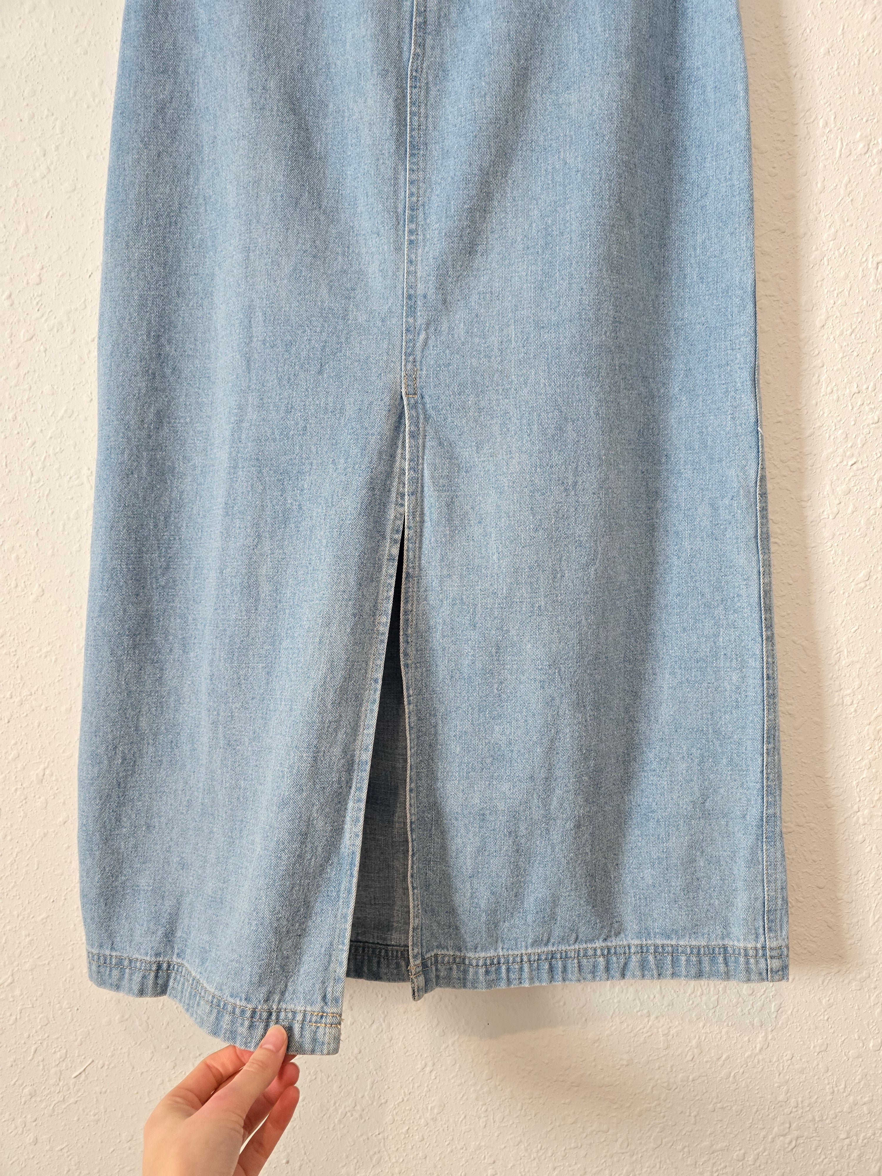 Vintage Denim Maxi Skirt (8)