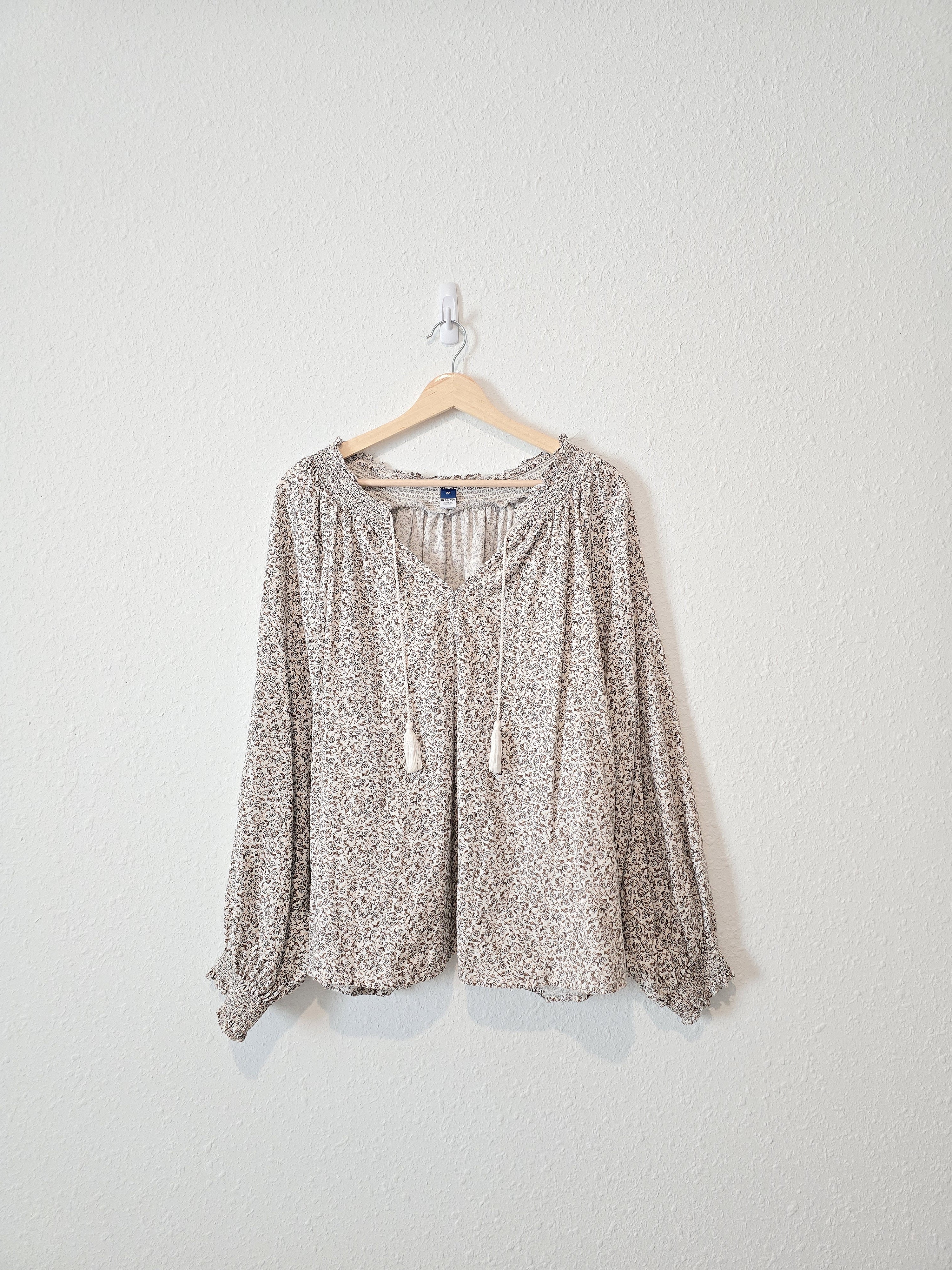 Floral Puff Sleeve Blouse (3X)