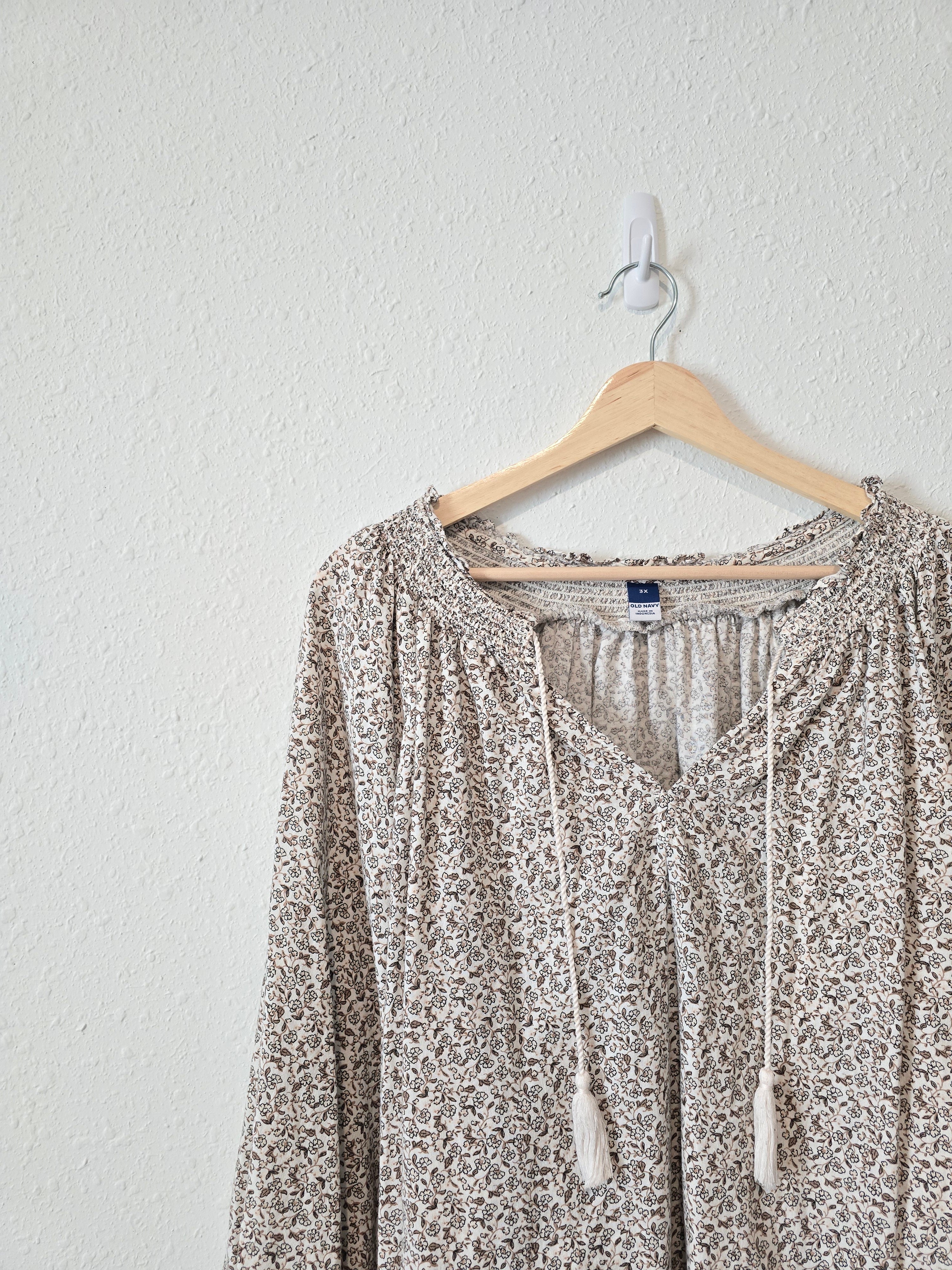 Floral Puff Sleeve Blouse (3X)