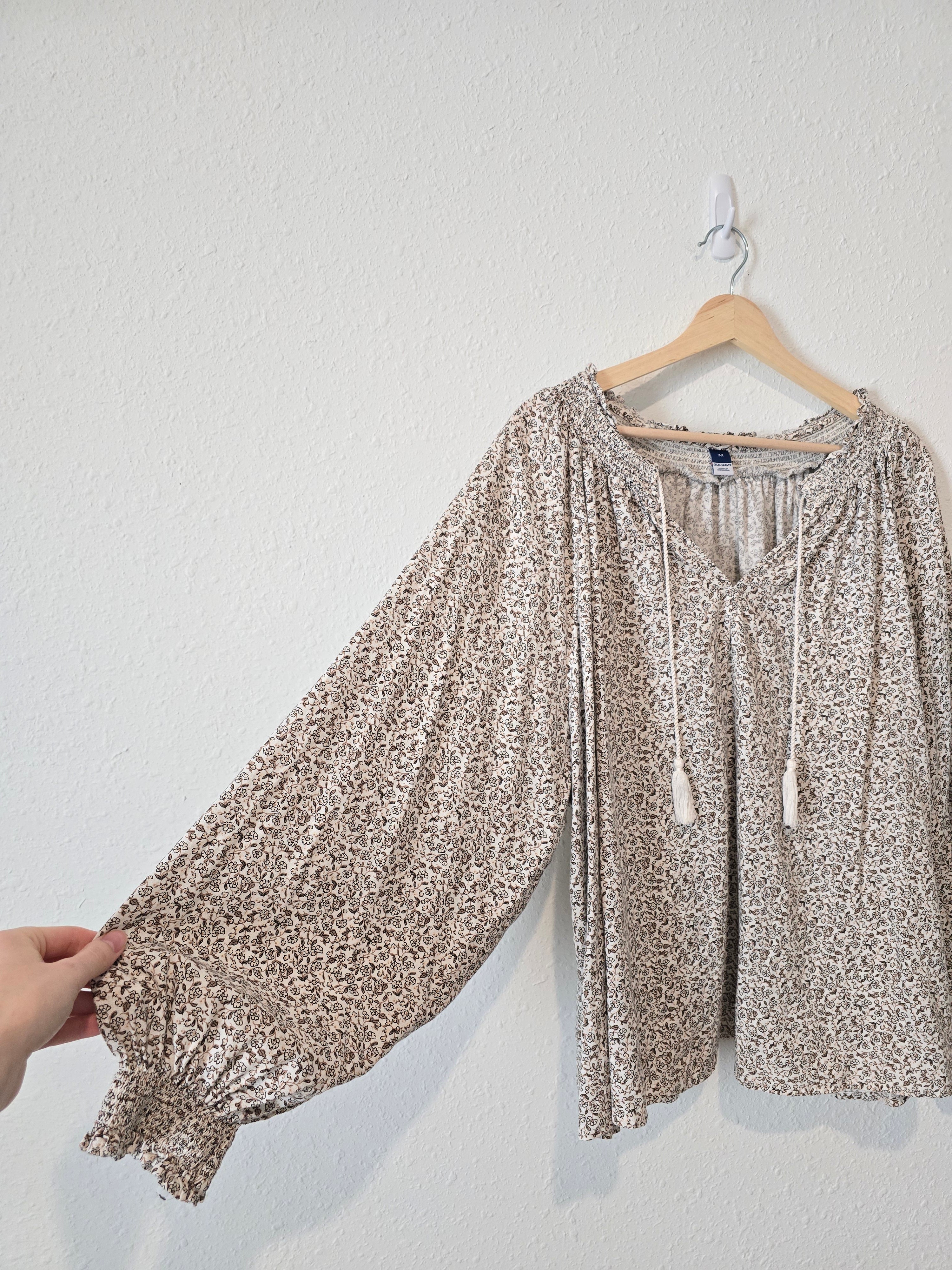 Floral Puff Sleeve Blouse (3X)