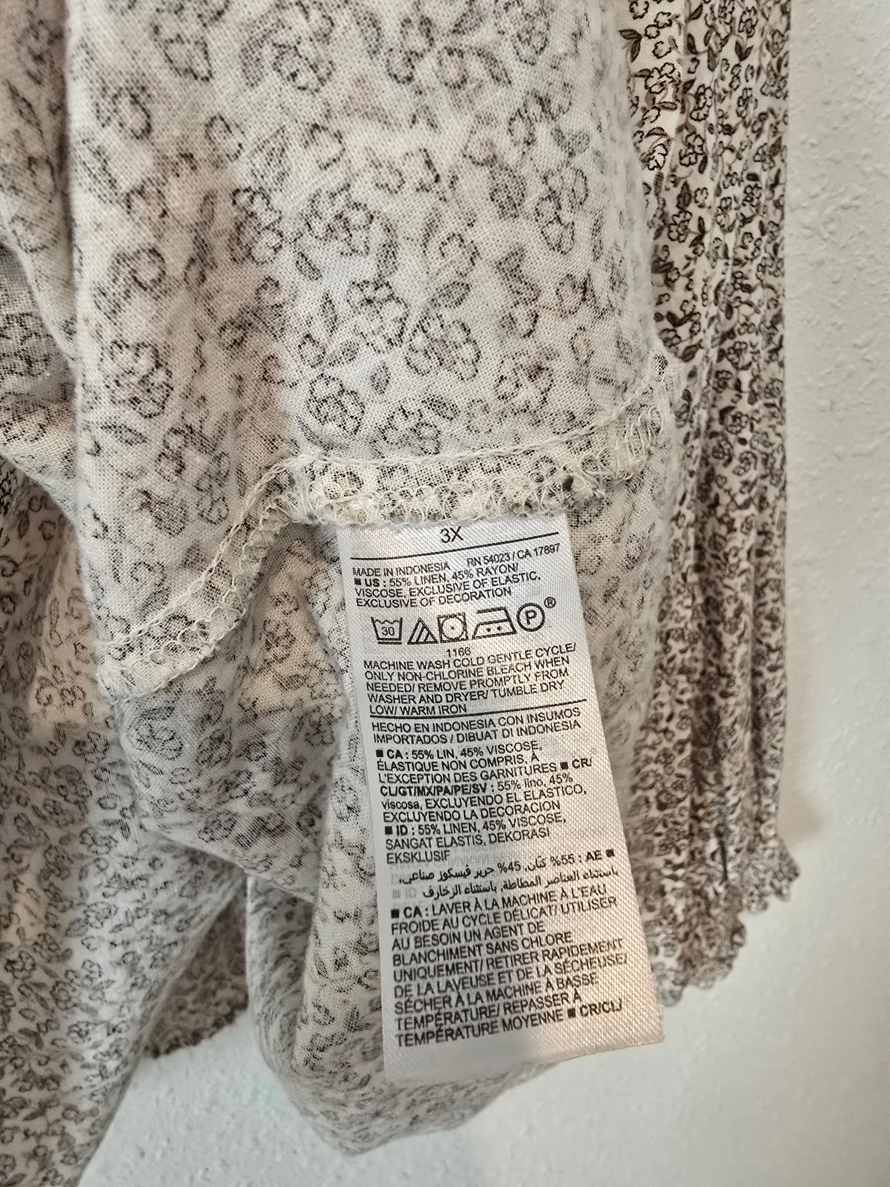 Floral Puff Sleeve Blouse (3X)