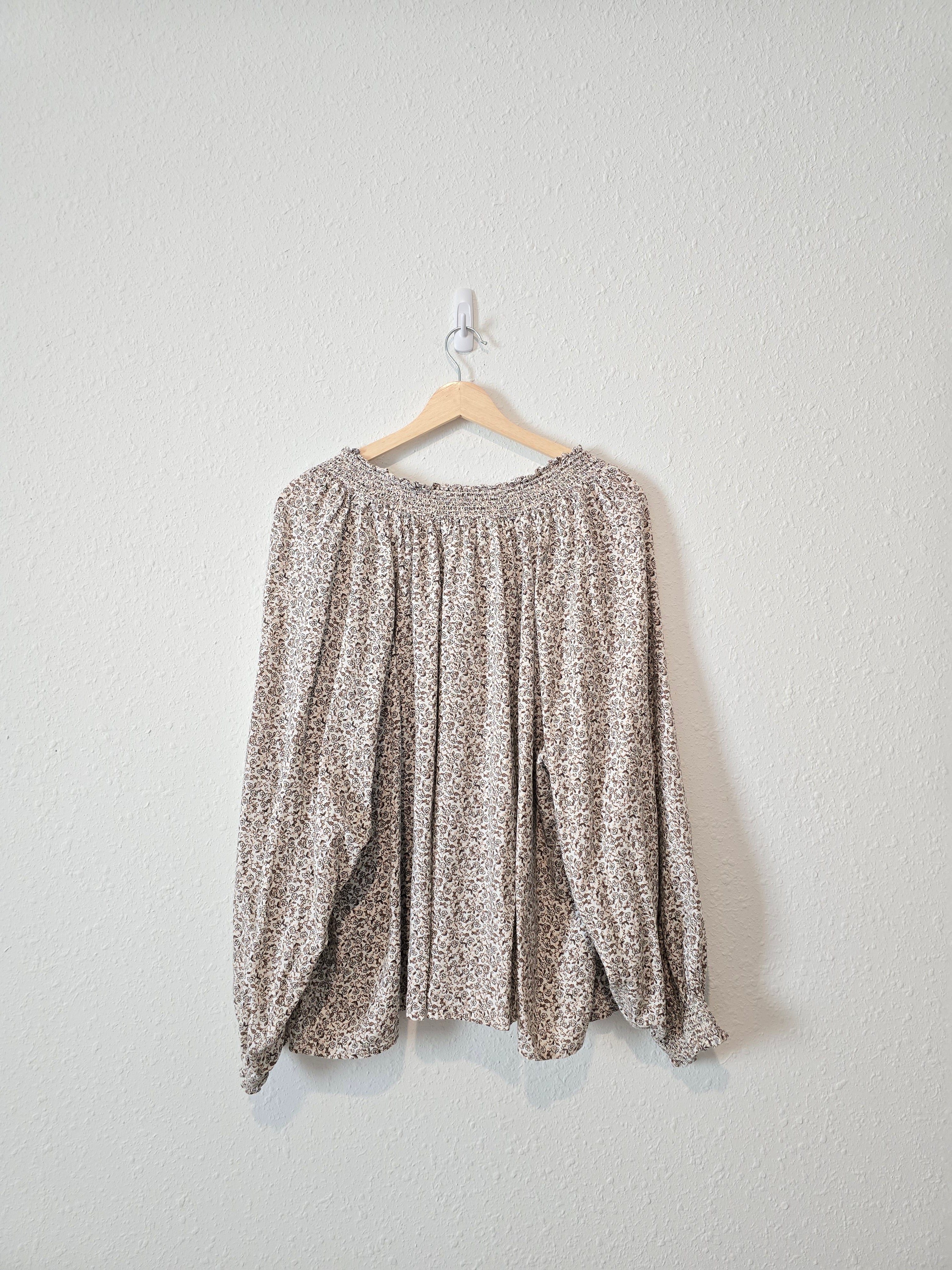 Floral Puff Sleeve Blouse (3X)