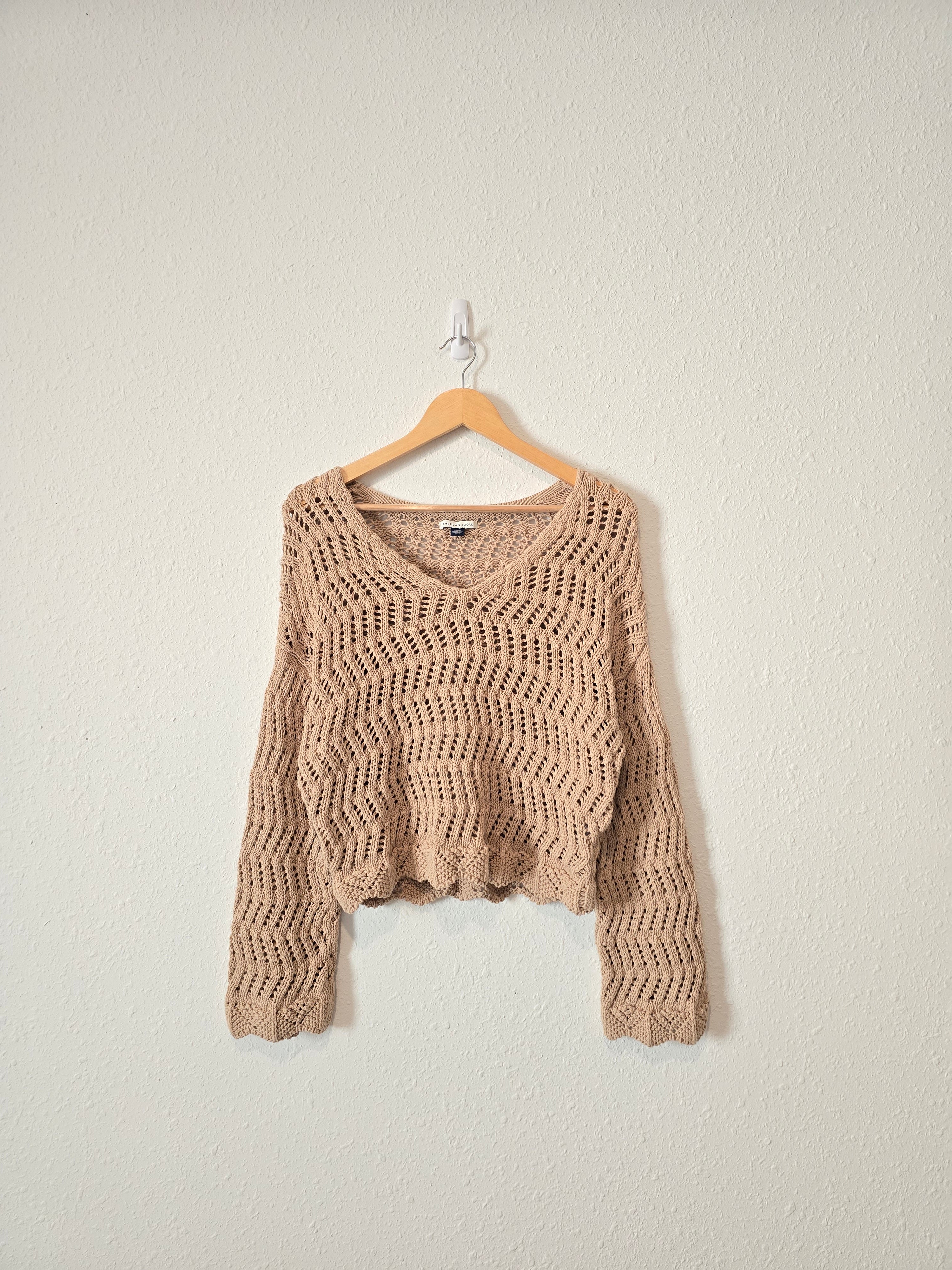 Crochet V Neck Sweater (M)