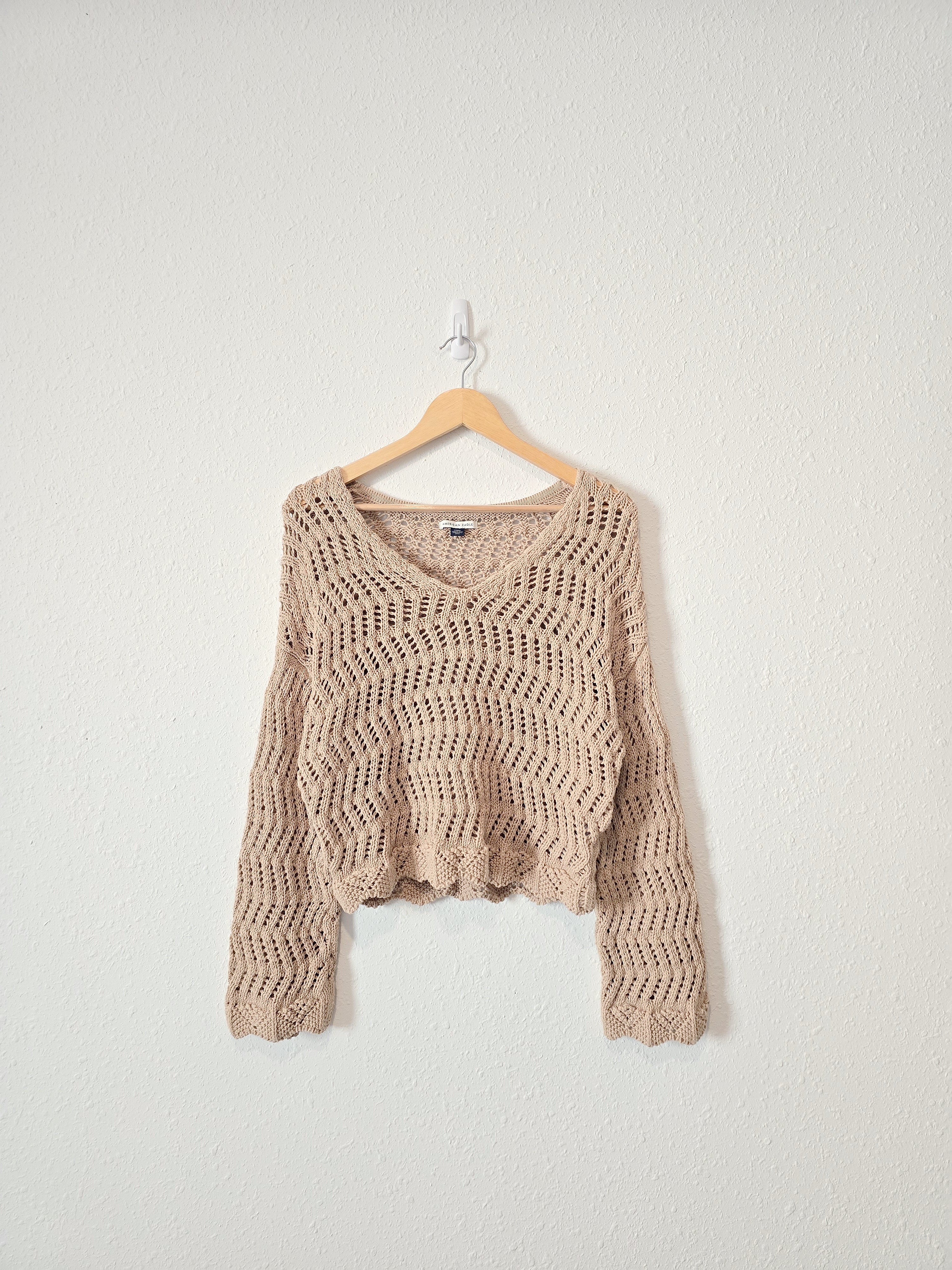 Crochet V Neck Sweater (M)