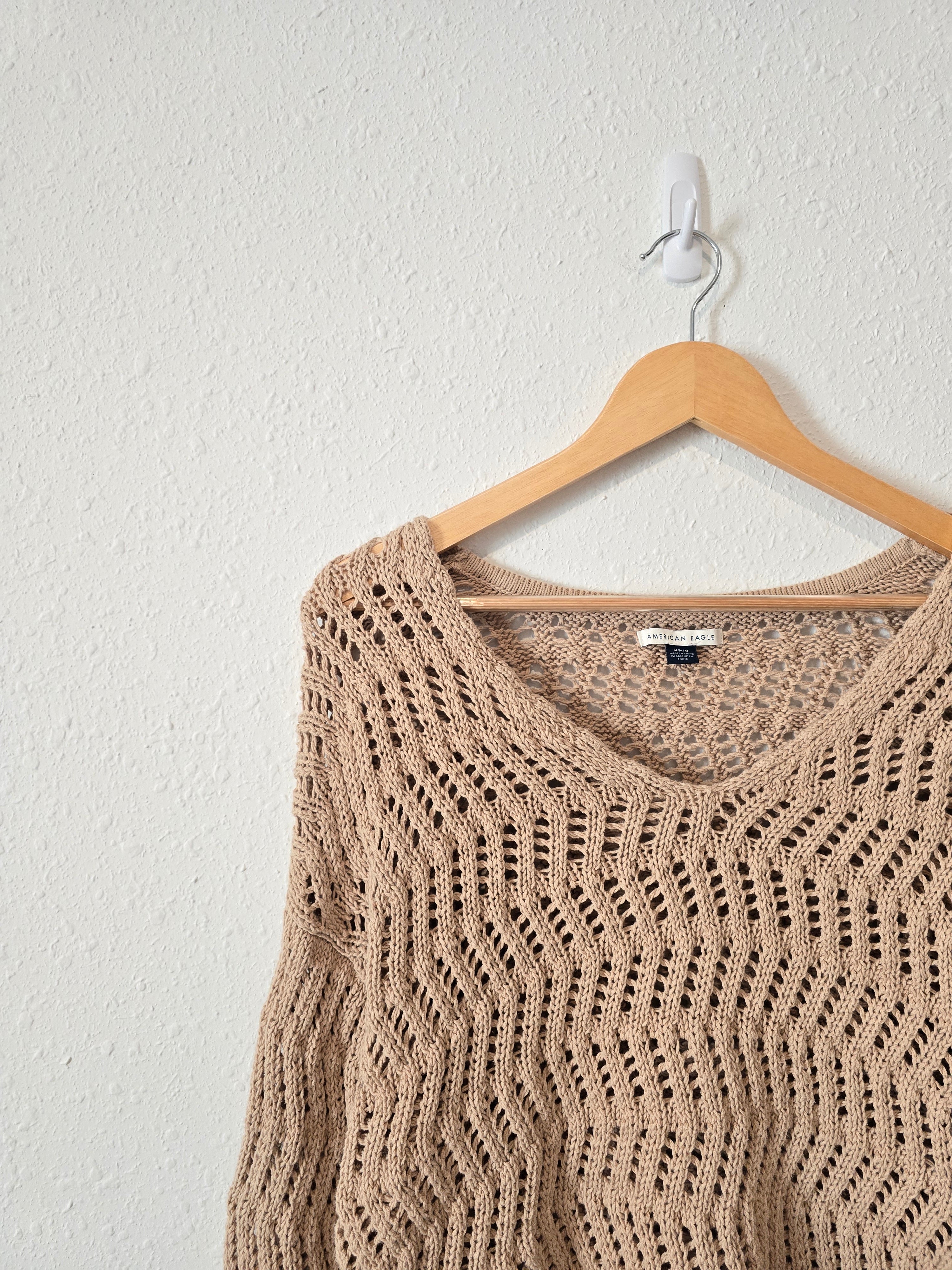 Crochet V Neck Sweater (M)
