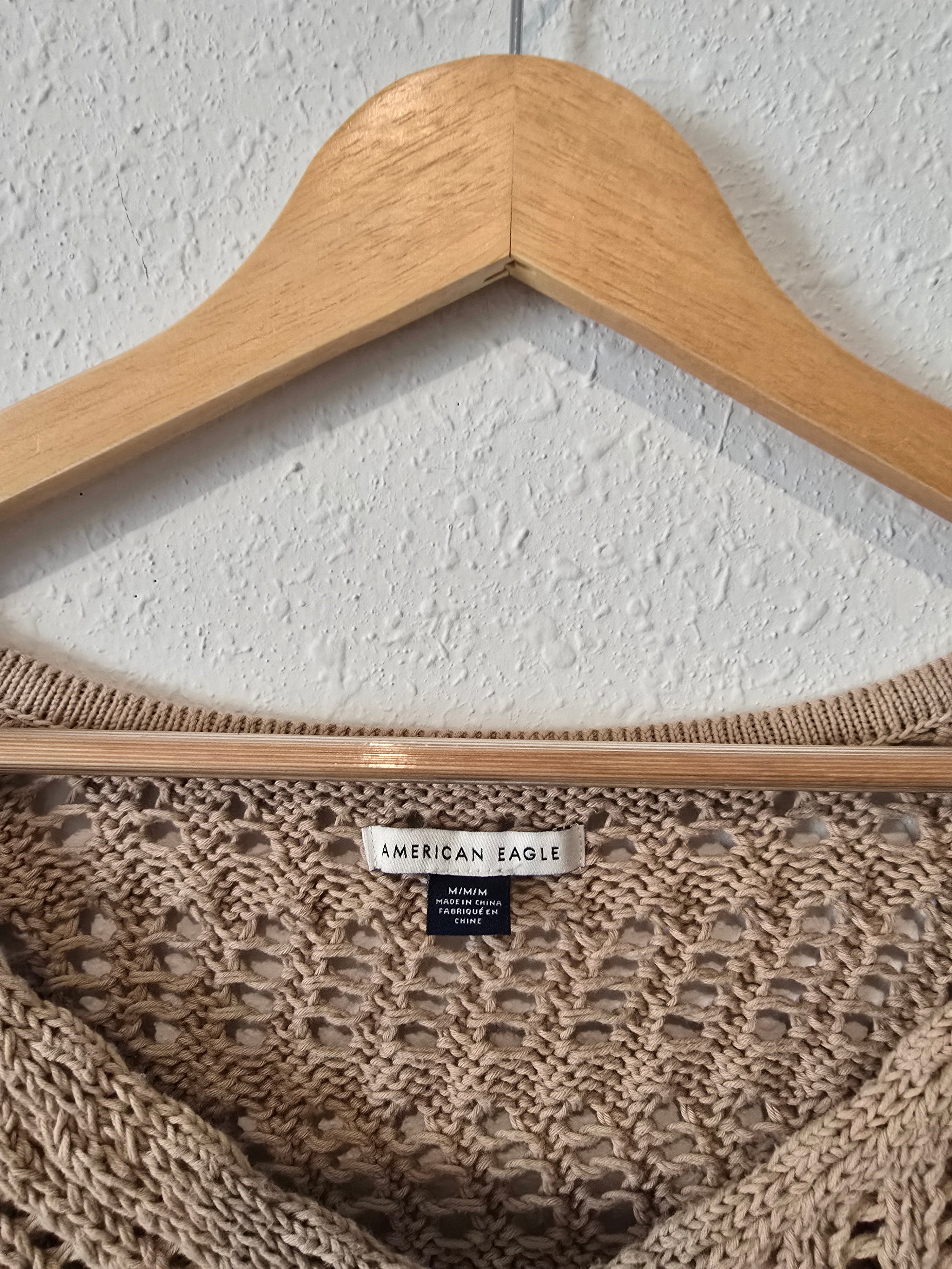 Crochet V Neck Sweater (M)