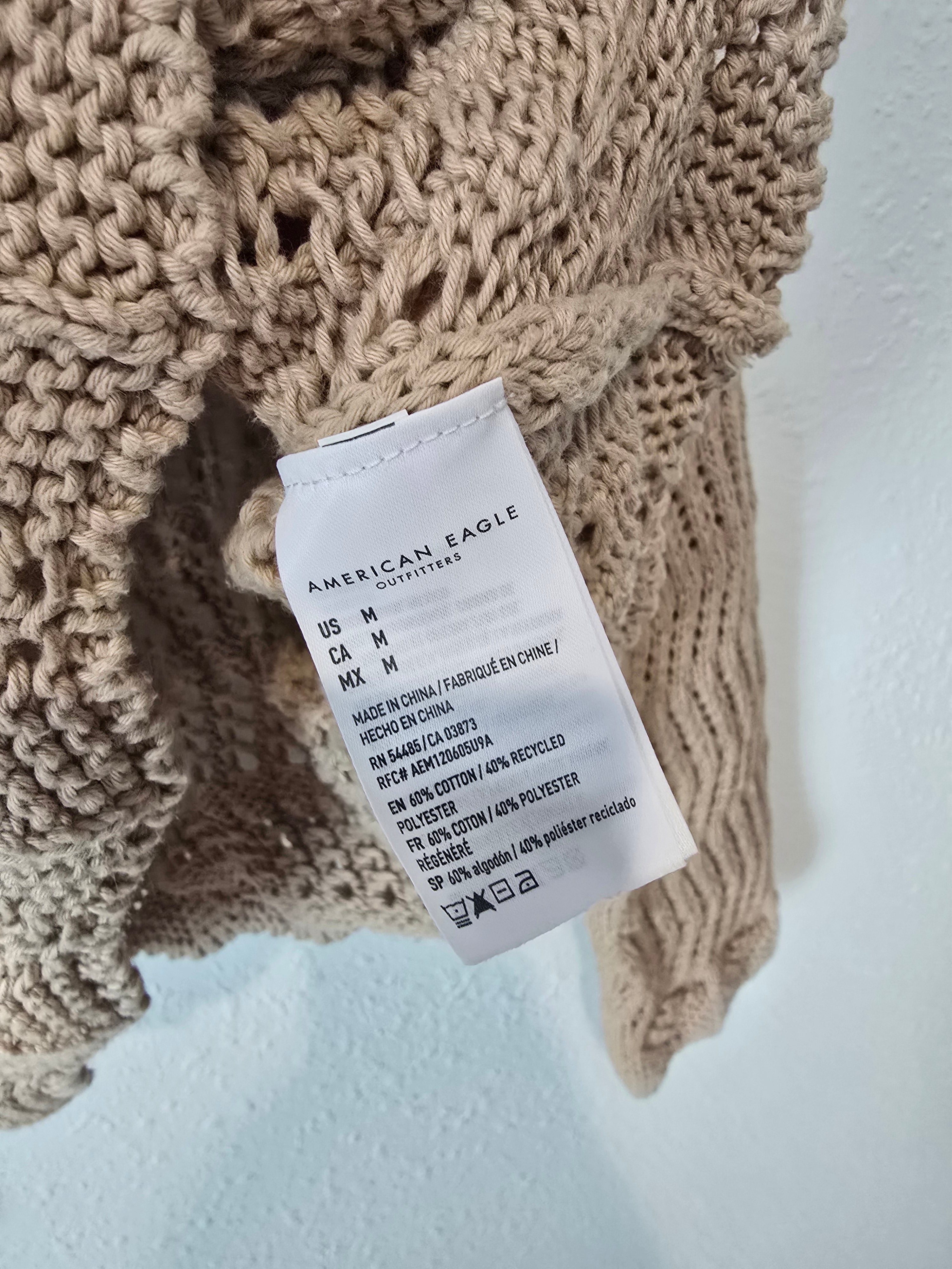 Crochet V Neck Sweater (M)