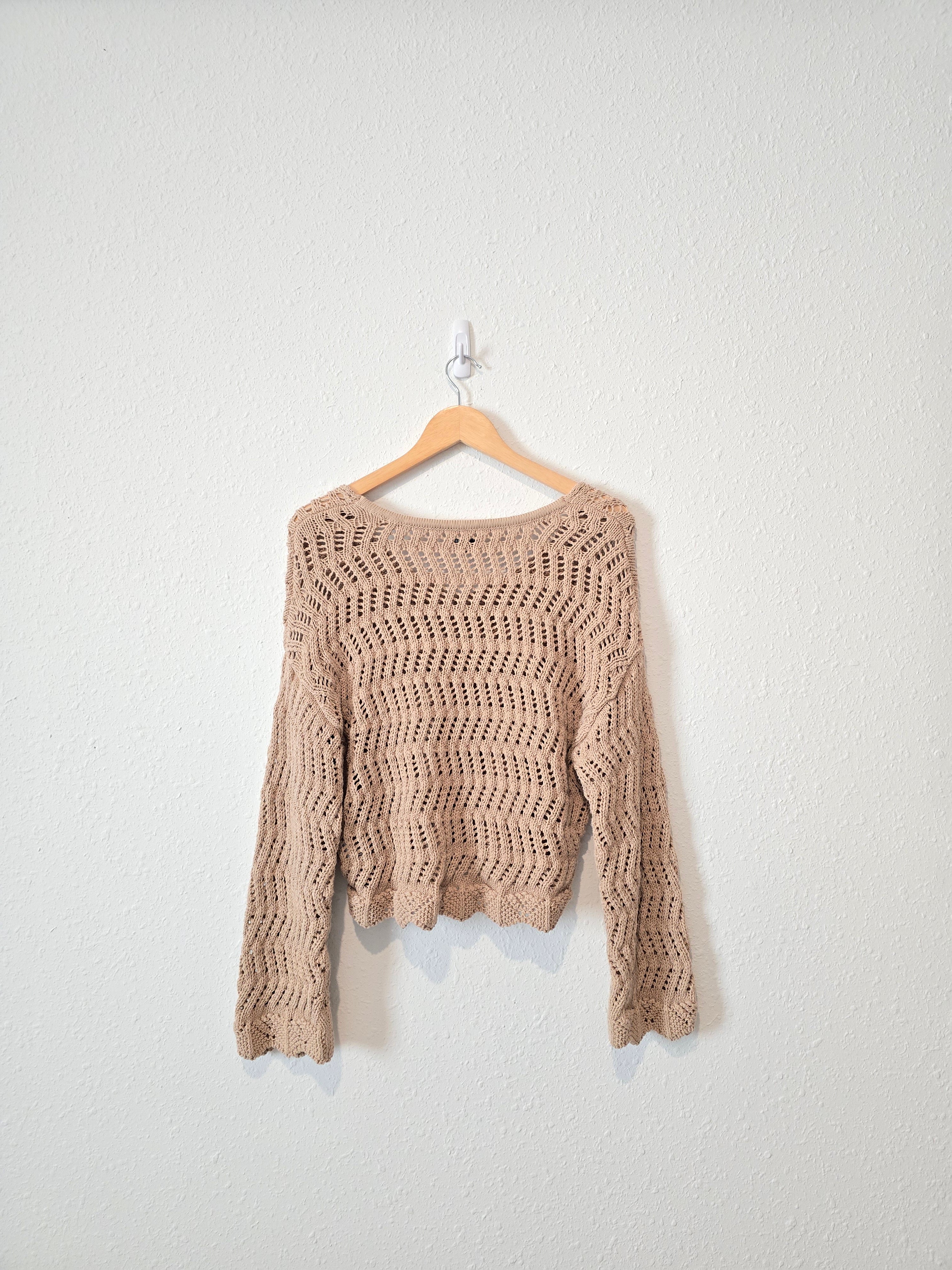 Crochet V Neck Sweater (M)