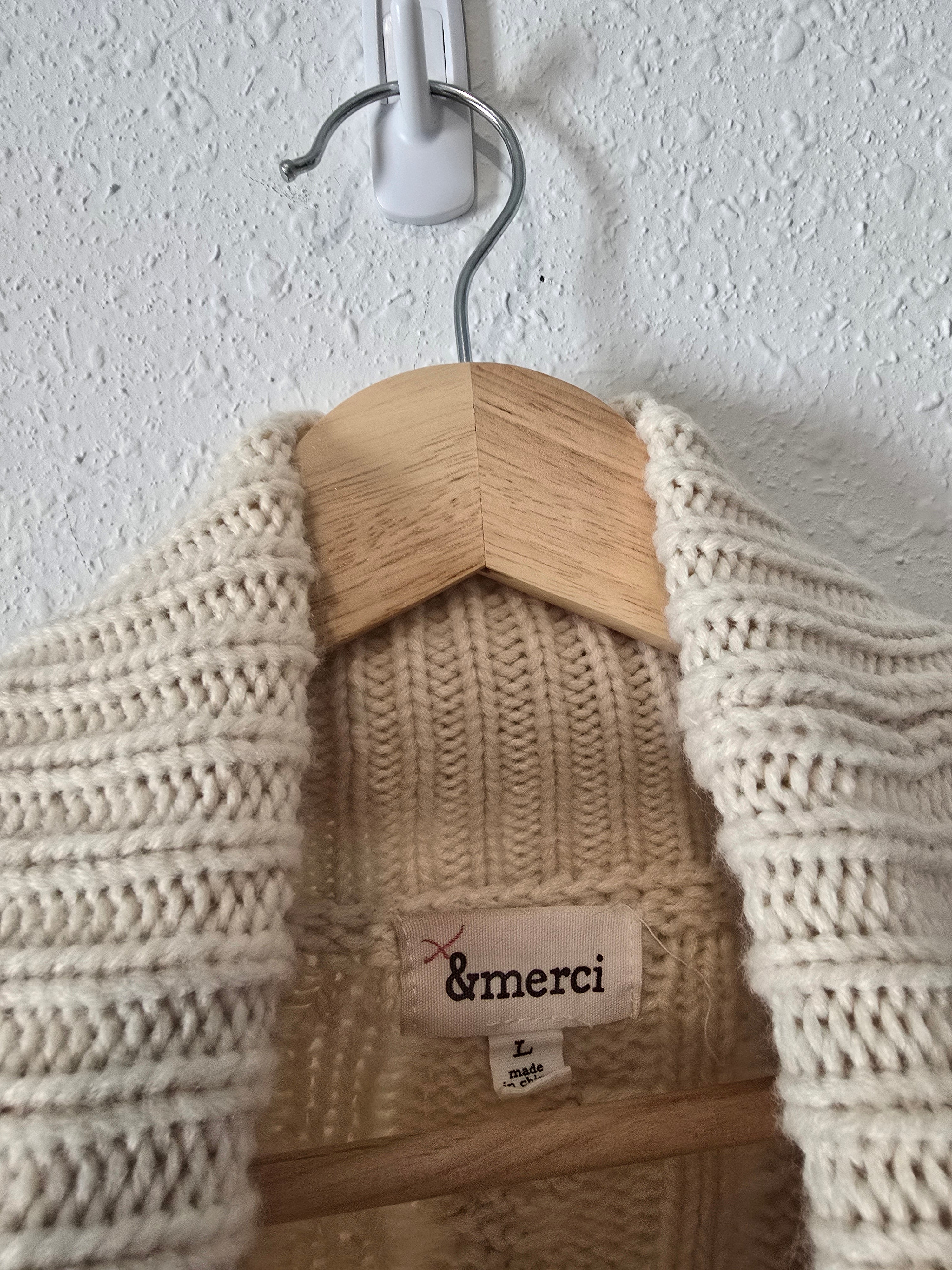 Cable Knit Turtleneck Vest (L)