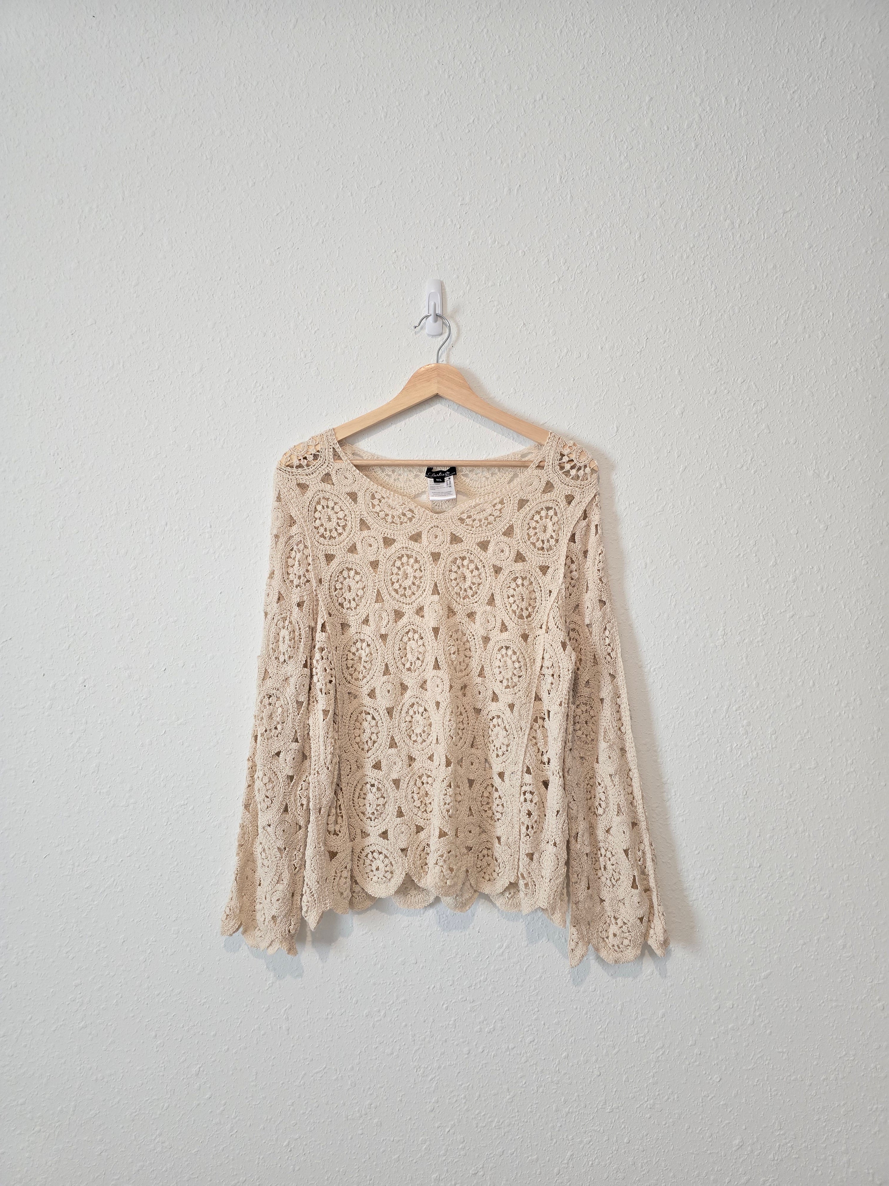 Cream Crochet Knit Top (M/L)
