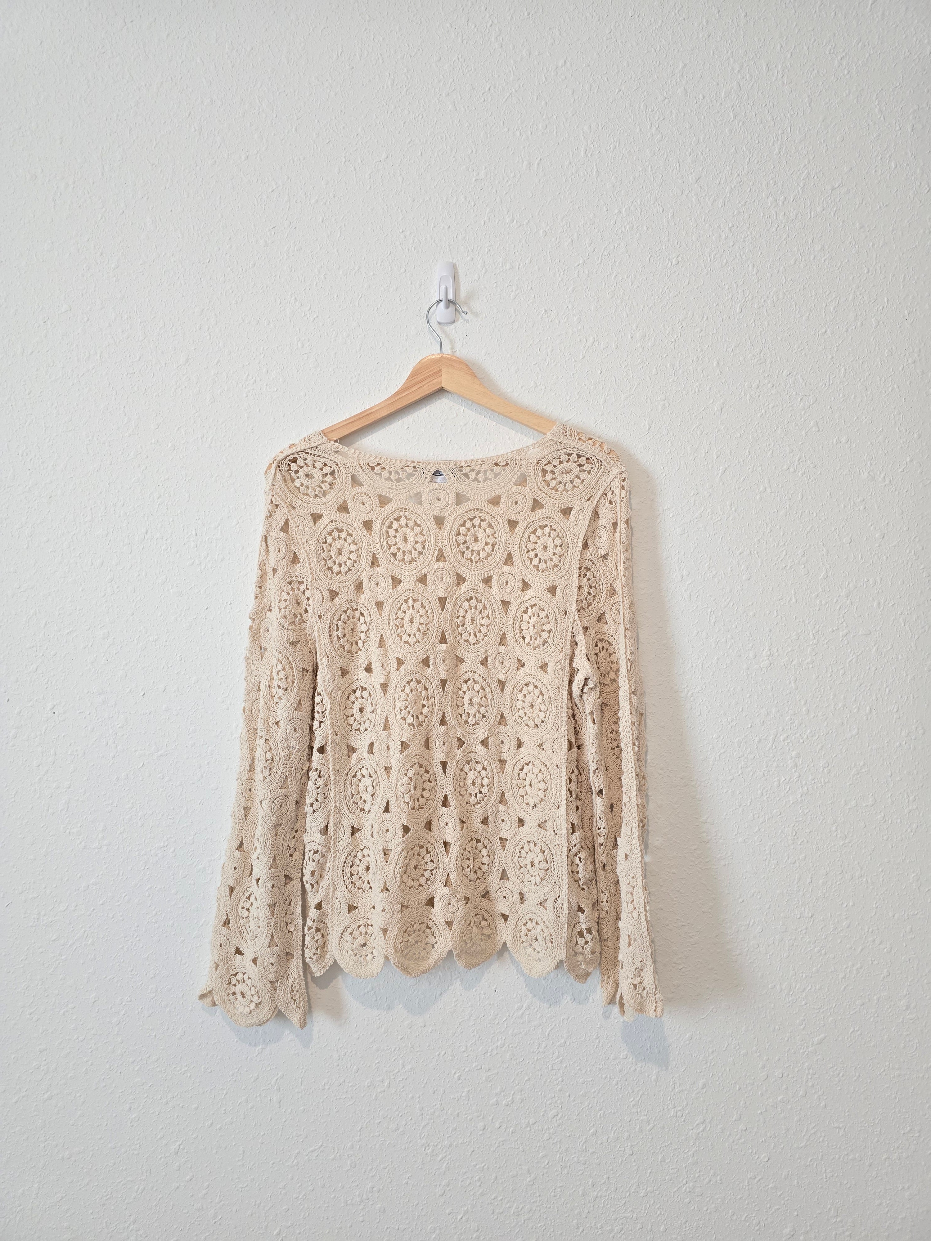 Cream Crochet Knit Top (M/L)