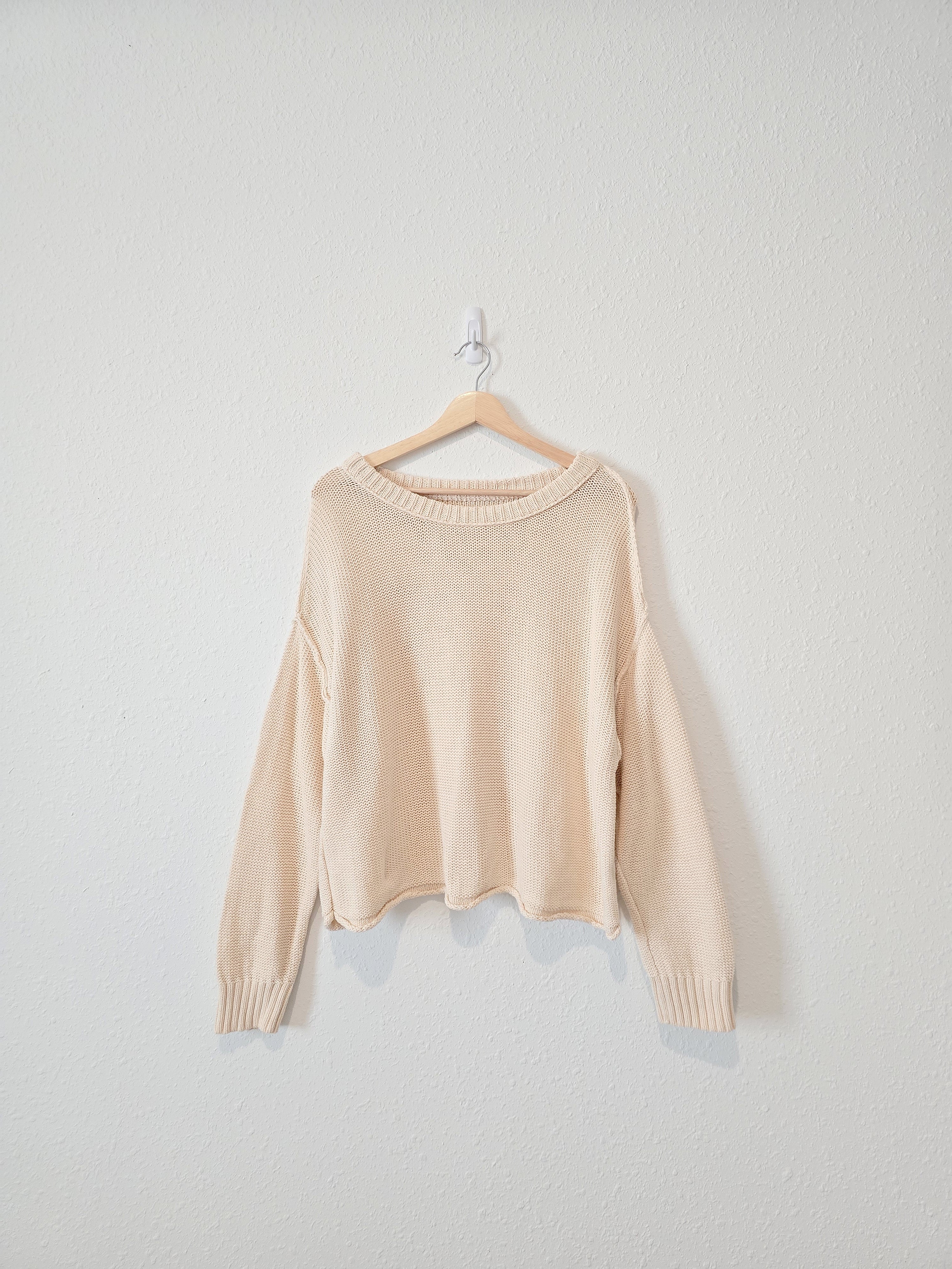Cream Cotton Sweater (L)