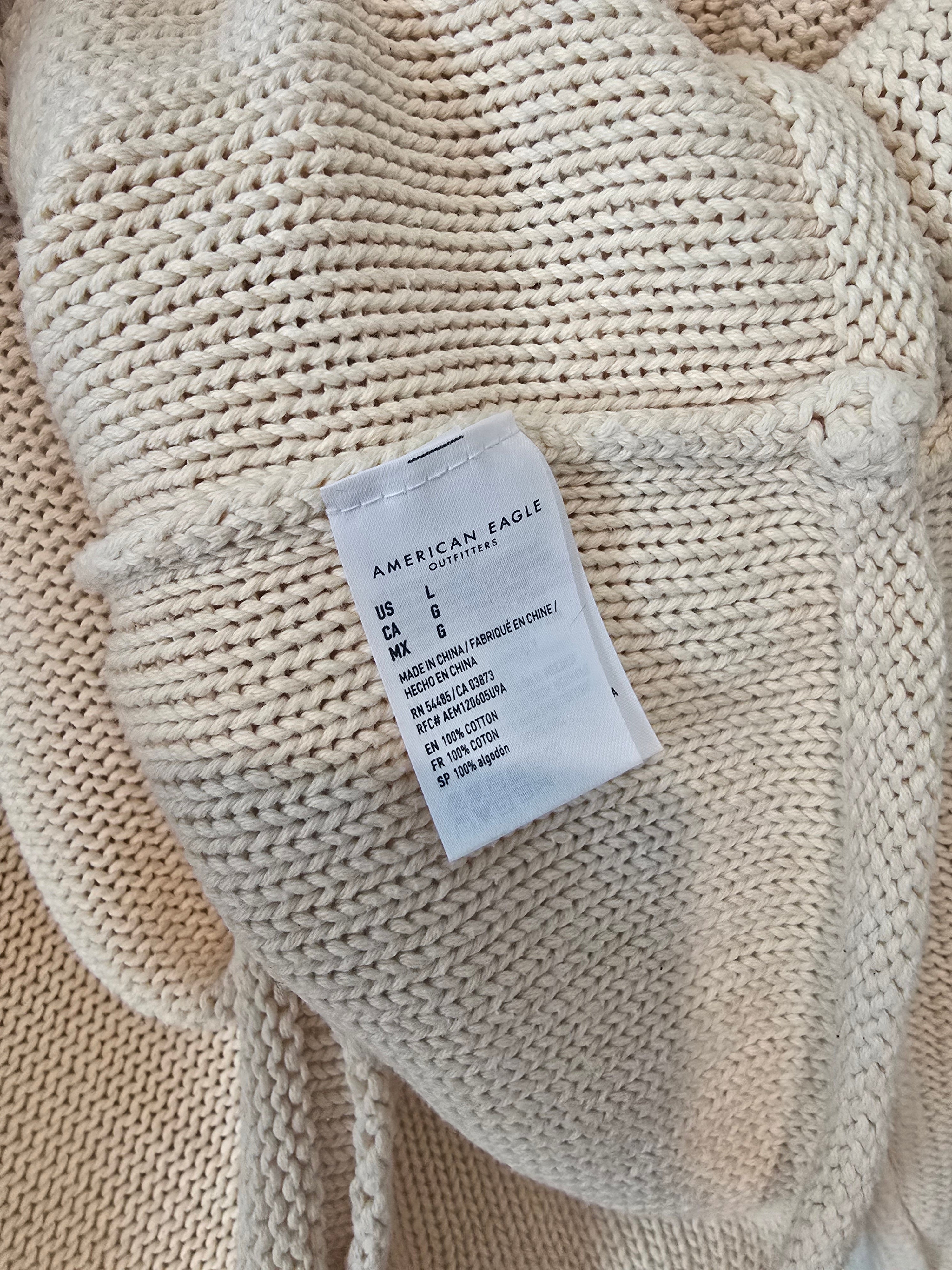 Cream Cotton Sweater (L)