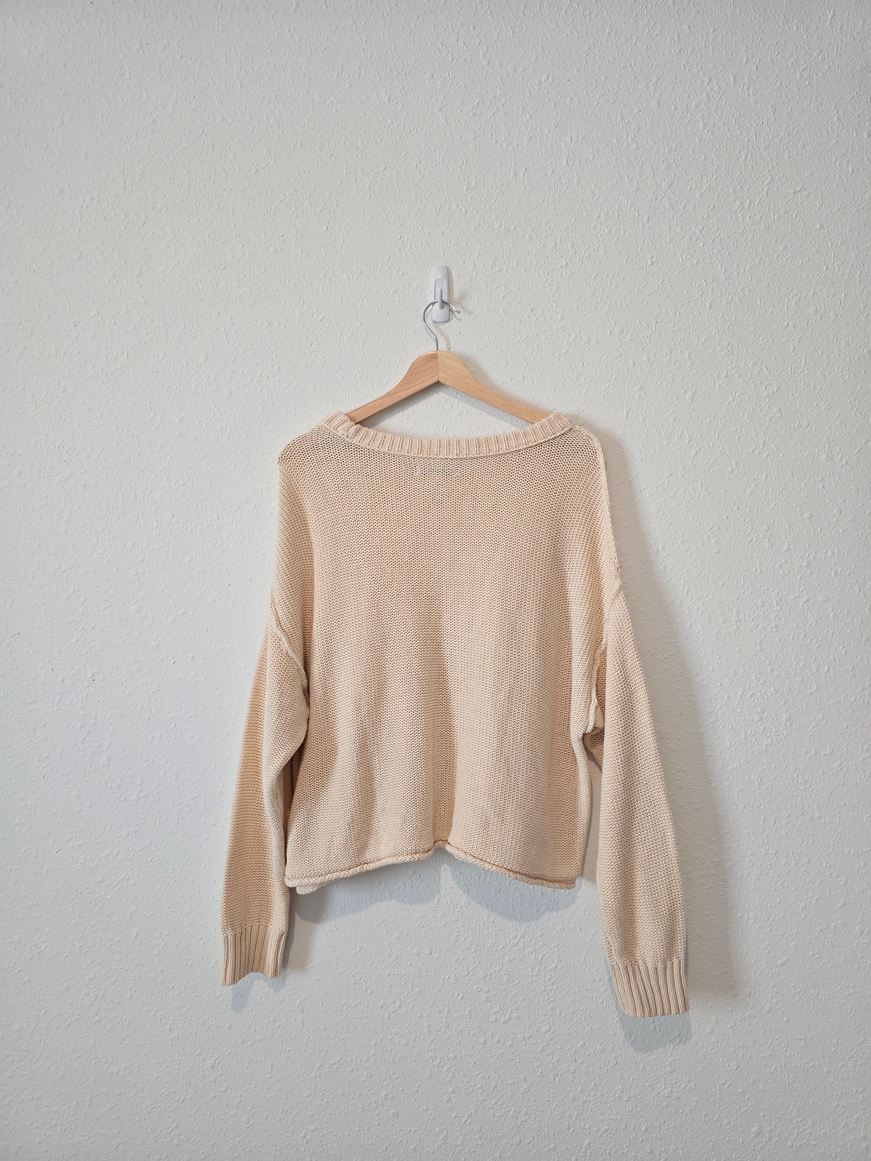 Cream Cotton Sweater (L)