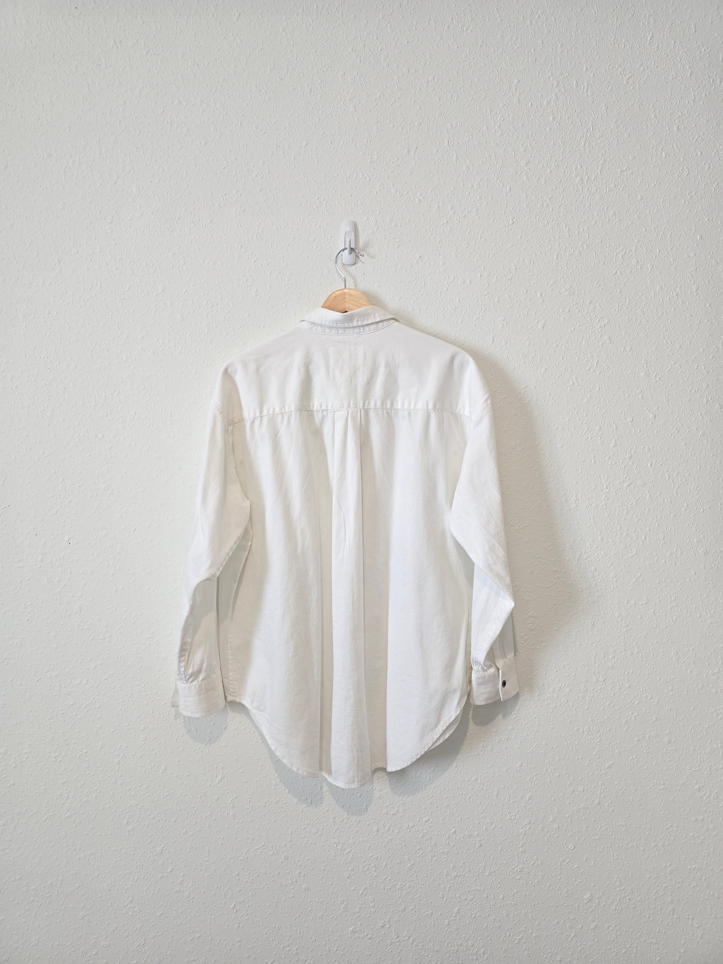 Aerie White Cotton Button Up (XS)