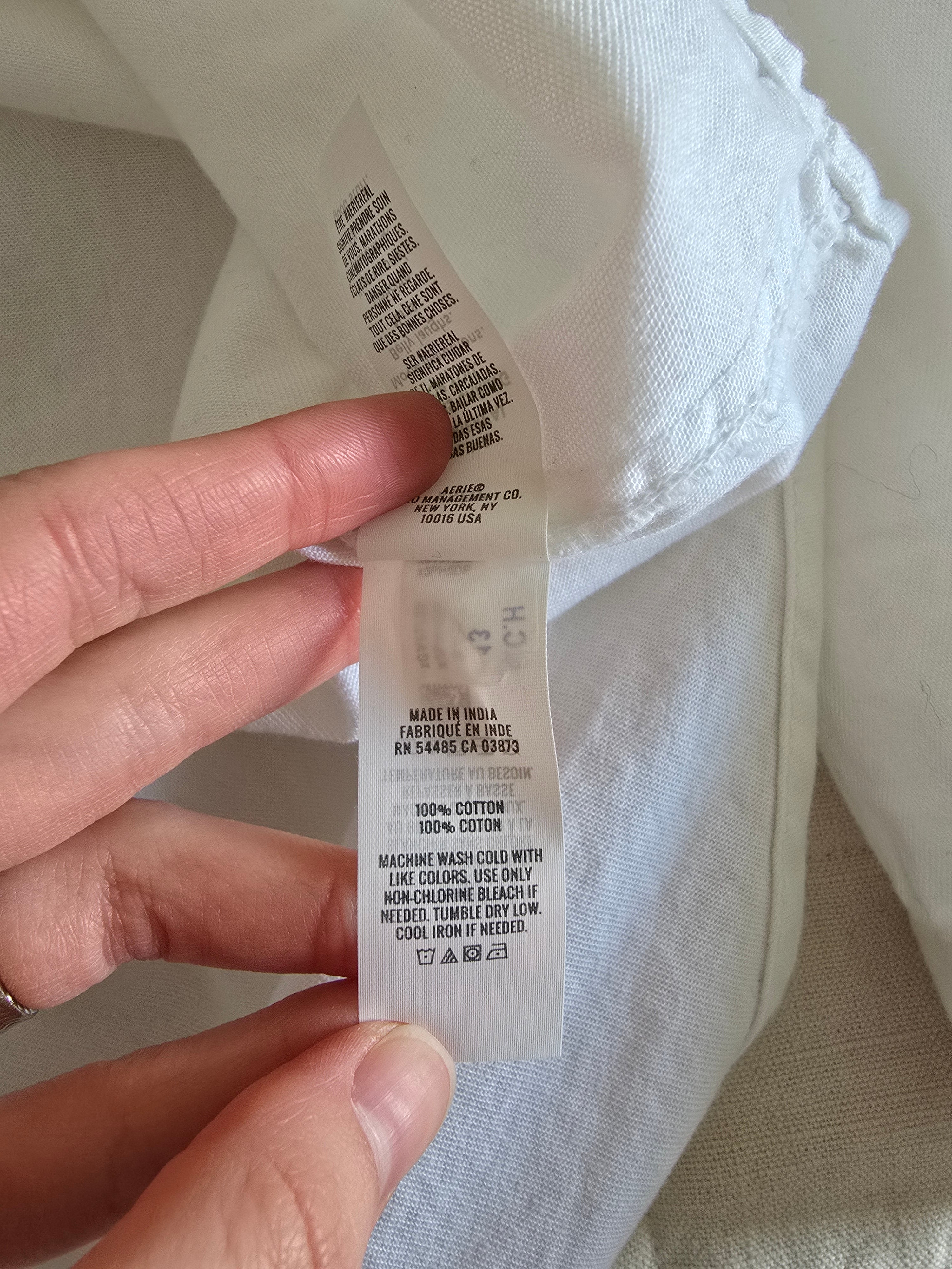 Aerie White Cotton Button Up (XS)