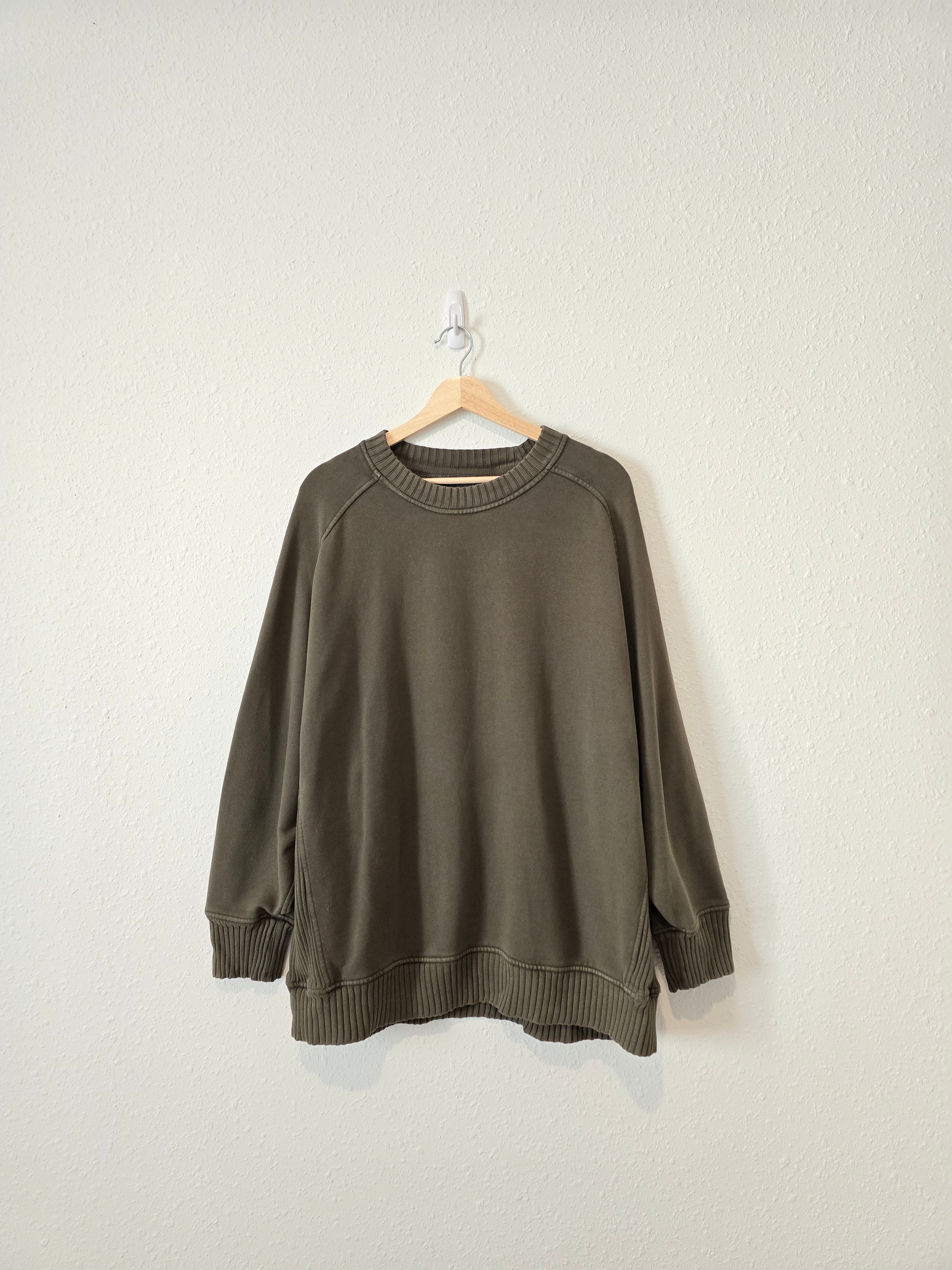 Aerie Olive Oversized Sweatshirt (L)