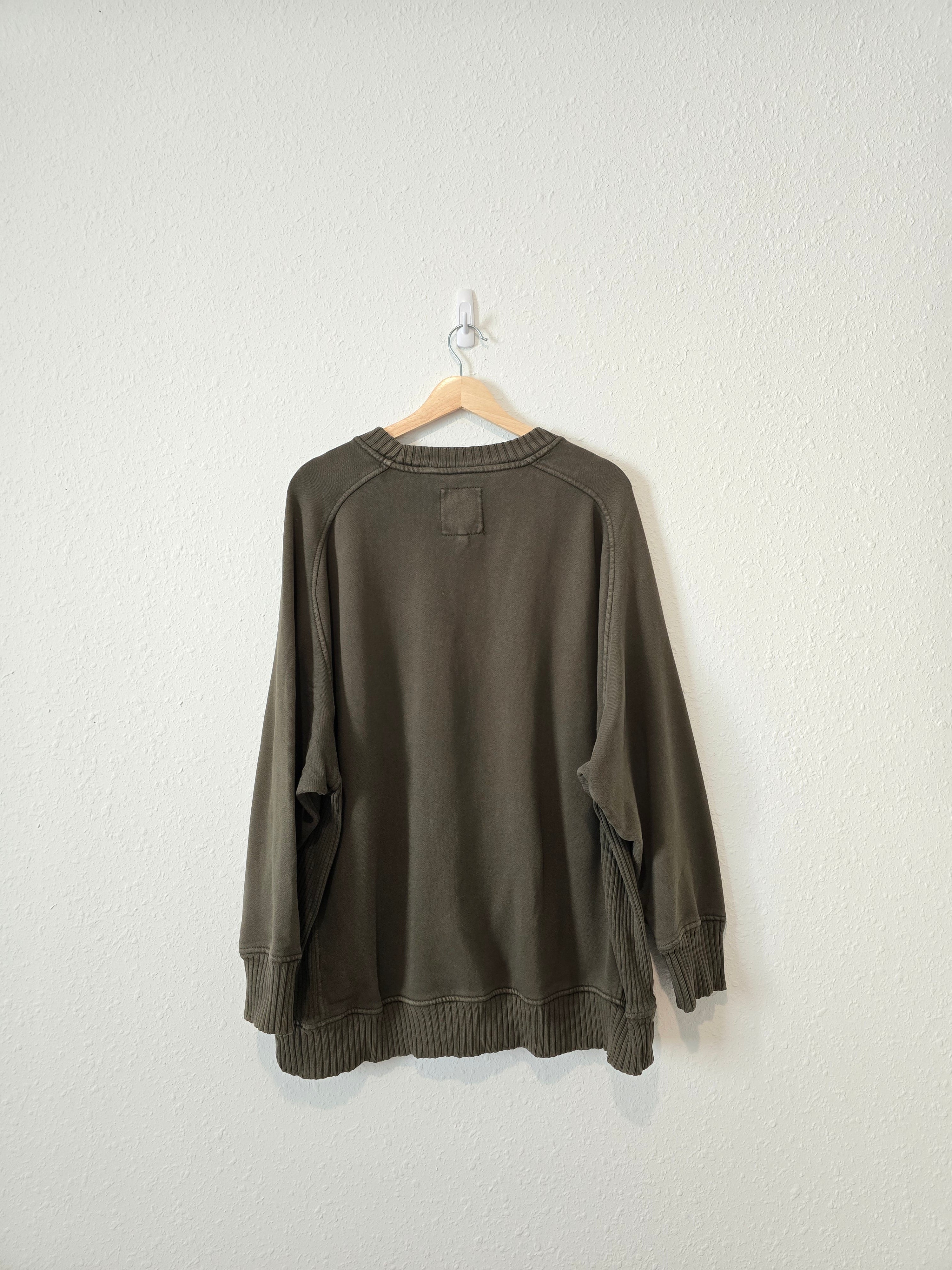 Aerie Olive Oversized Sweatshirt (L)