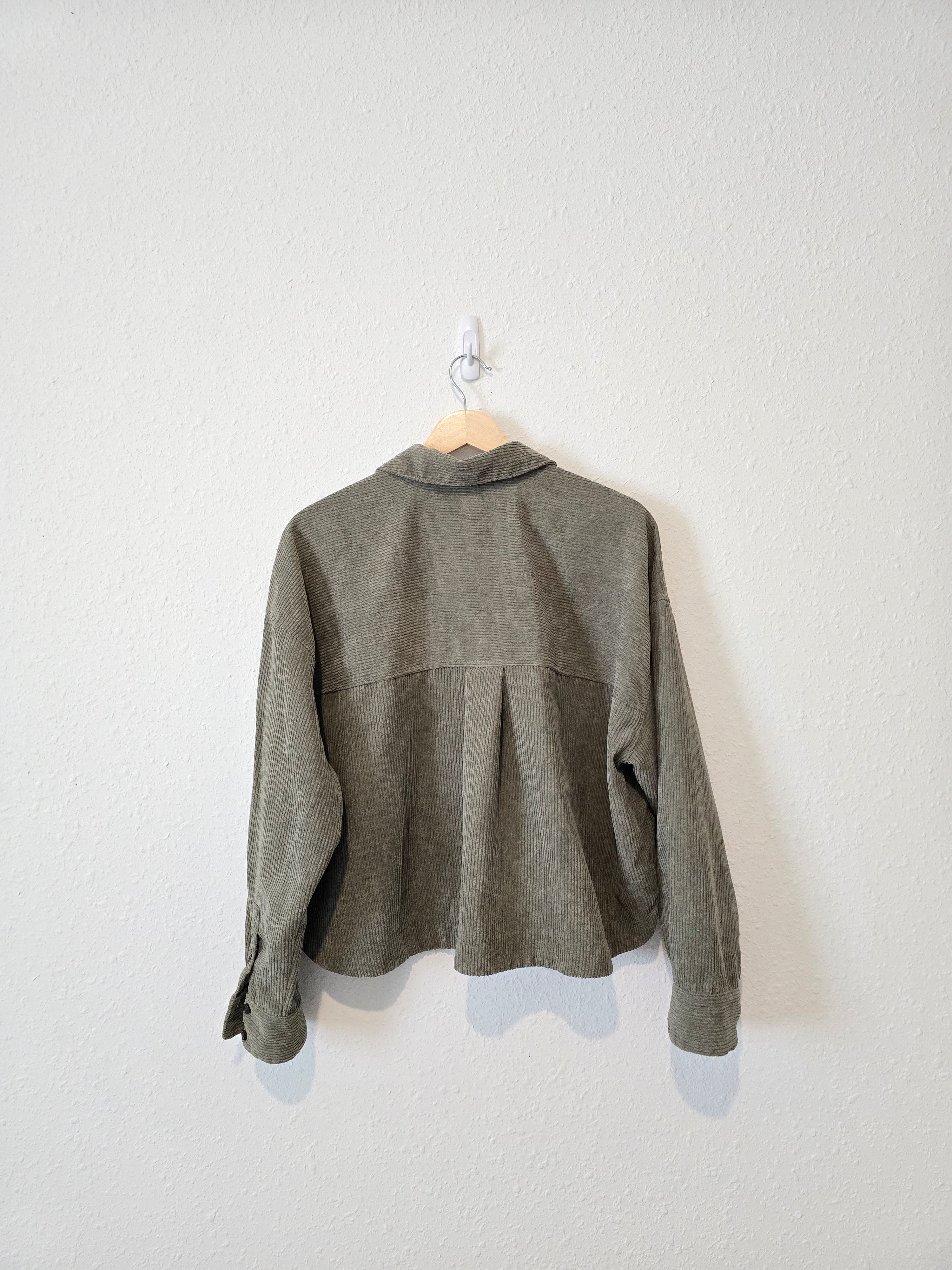 Madewell Green Cord Button Up (L)