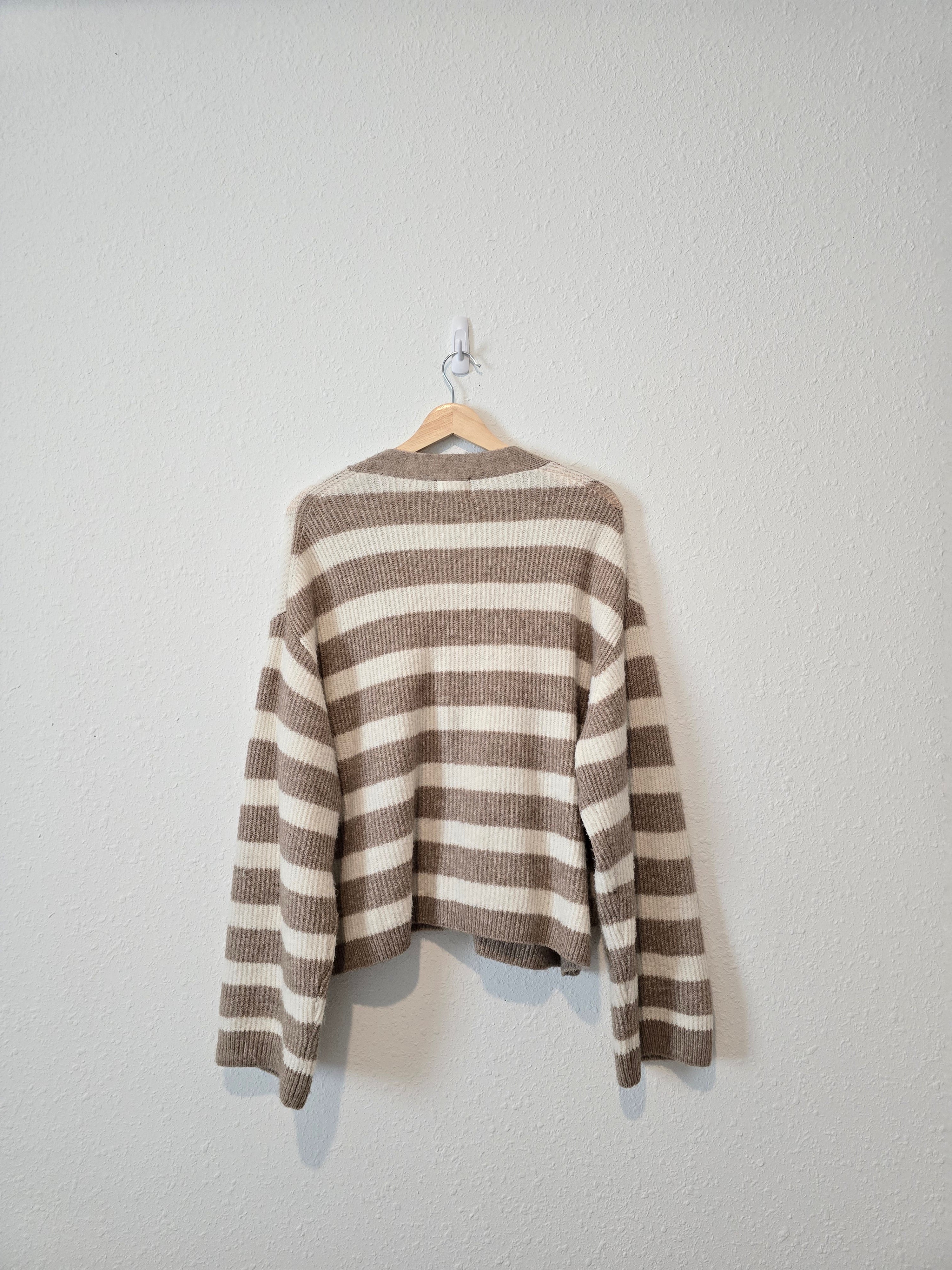 Striped V Neck Sweater (M)