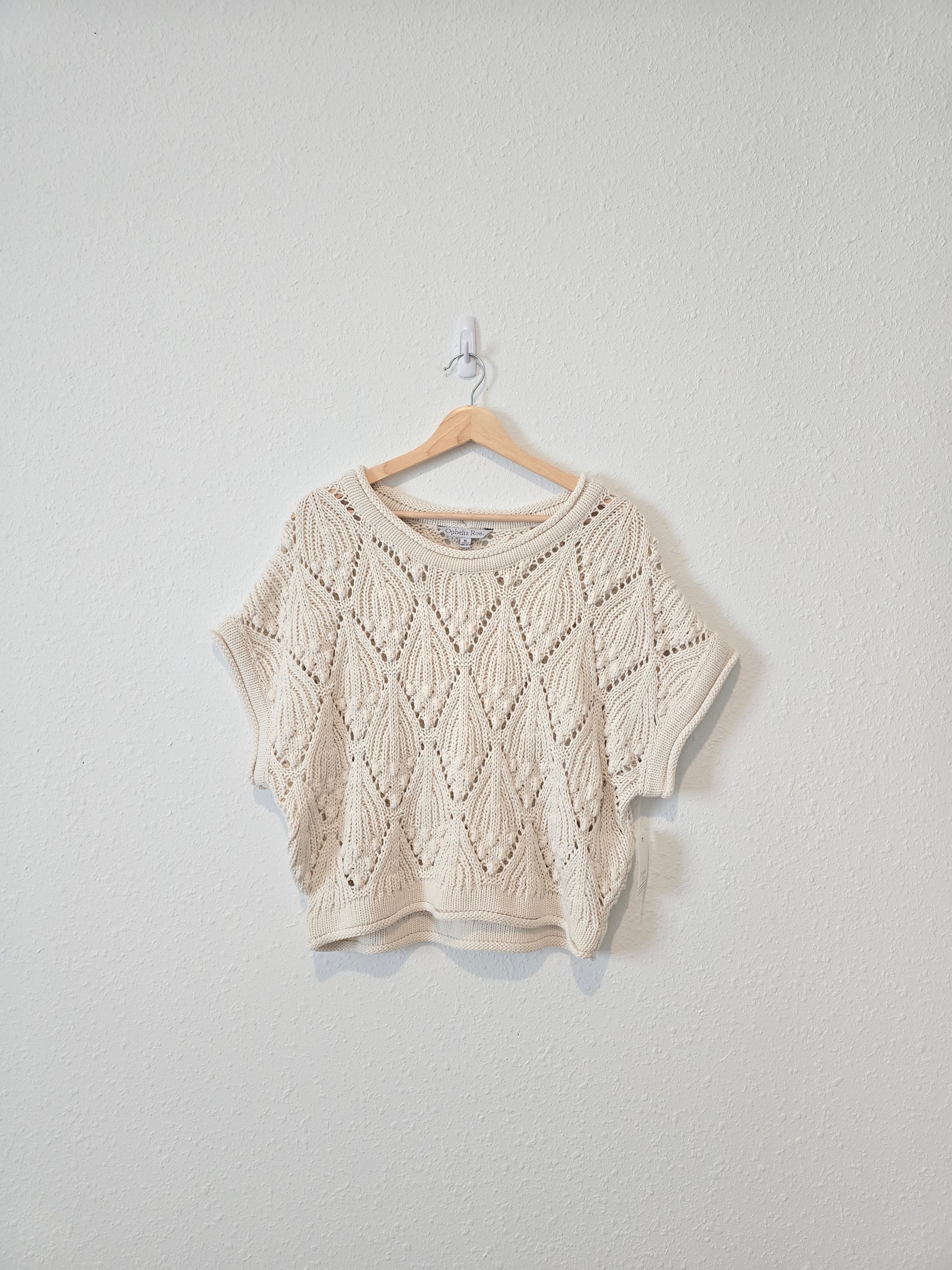 Chunky Crochet Sweater Top (XL)
