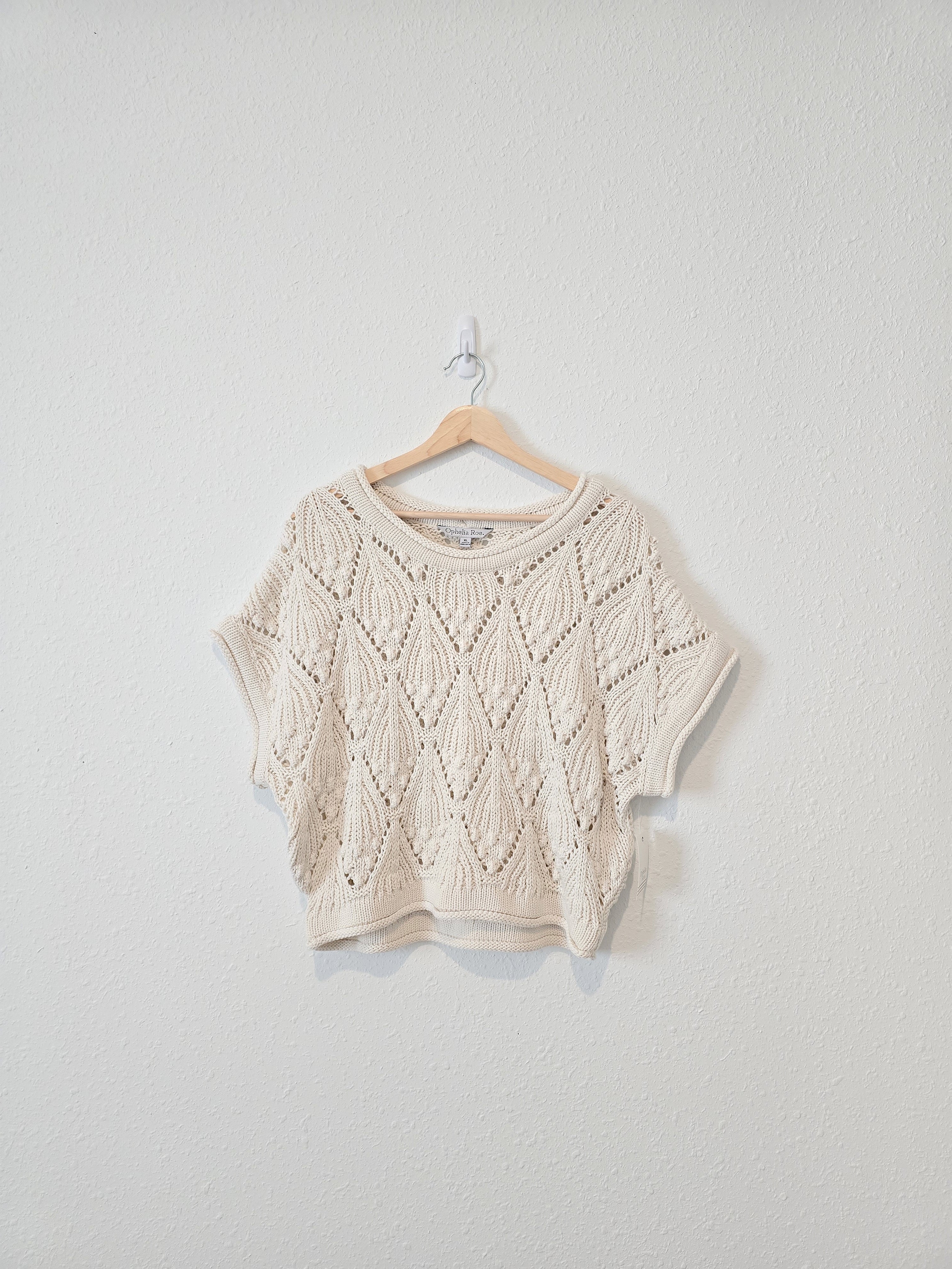 Chunky Crochet Sweater Top (XL)