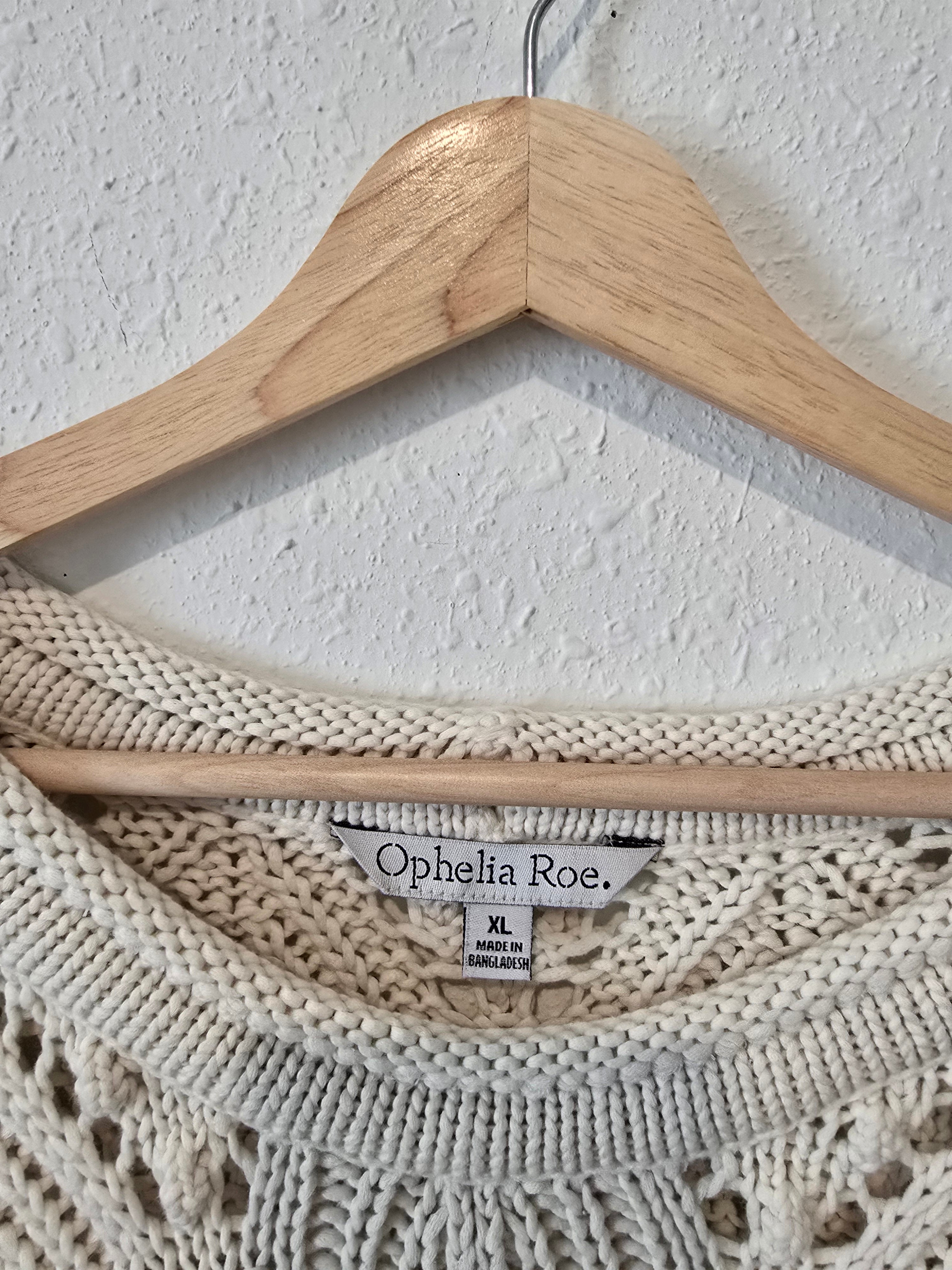 Chunky Crochet Sweater Top (XL)