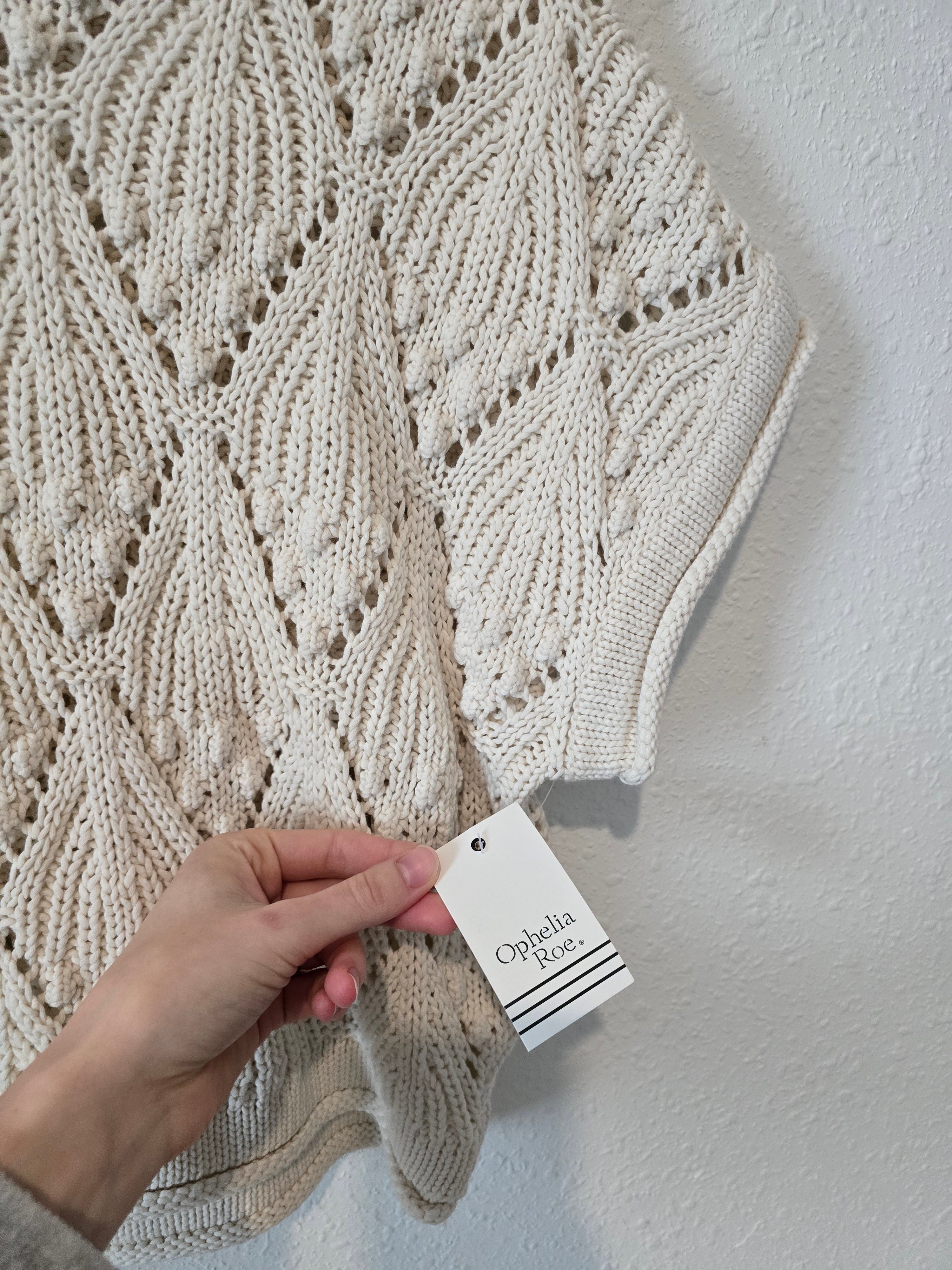 Chunky Crochet Sweater Top (XL)