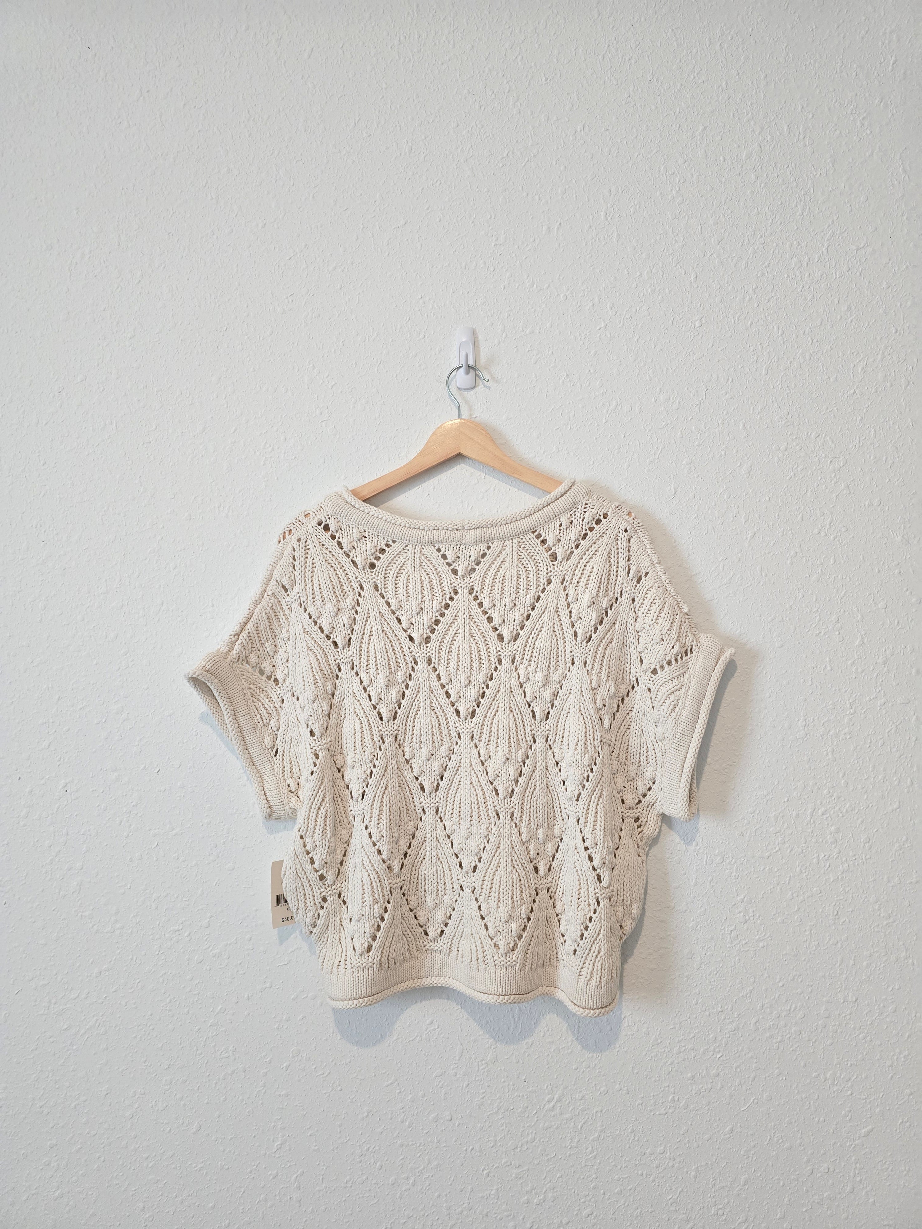 Chunky Crochet Sweater Top (XL)