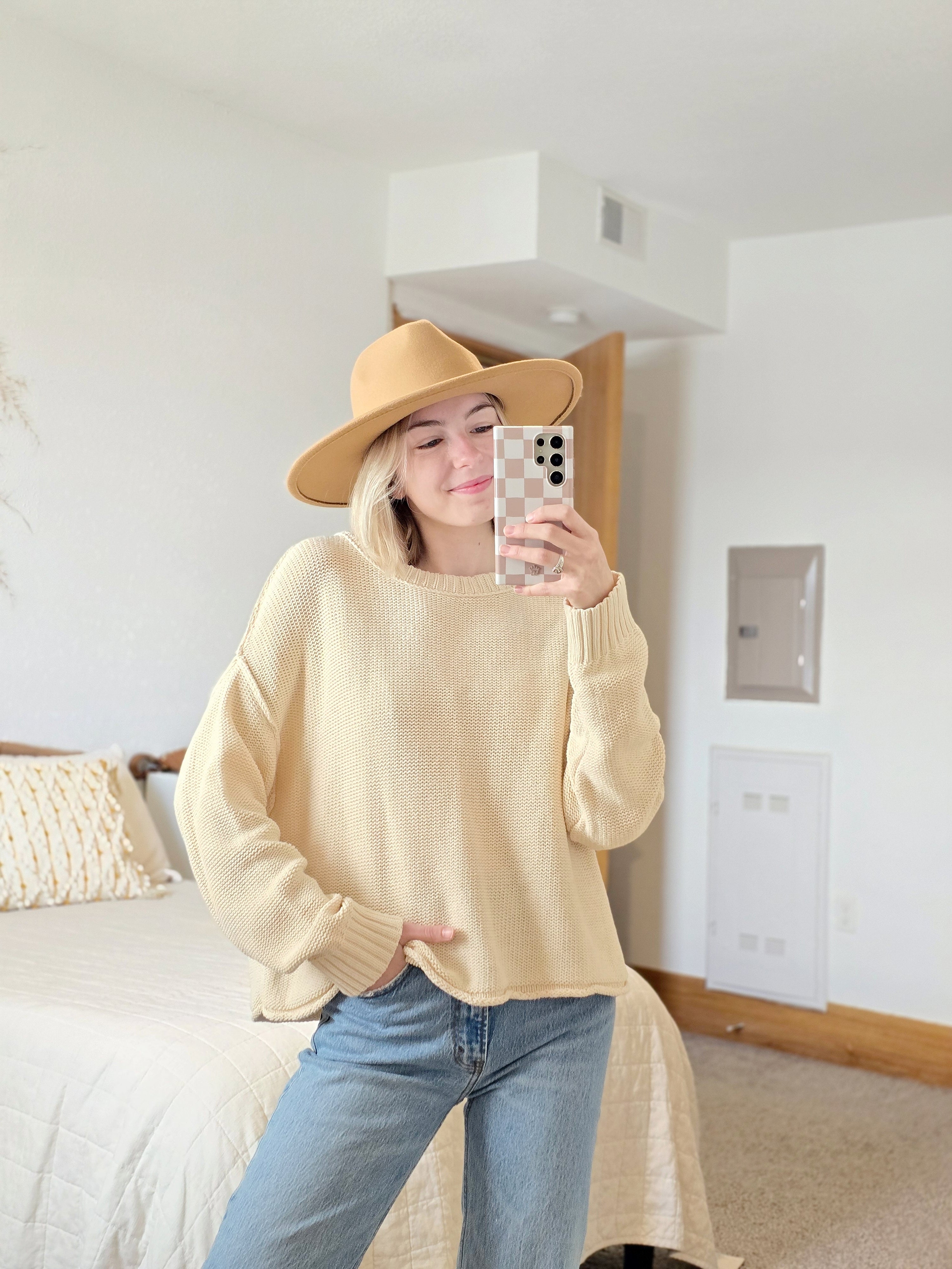 Cream Cotton Sweater (L)