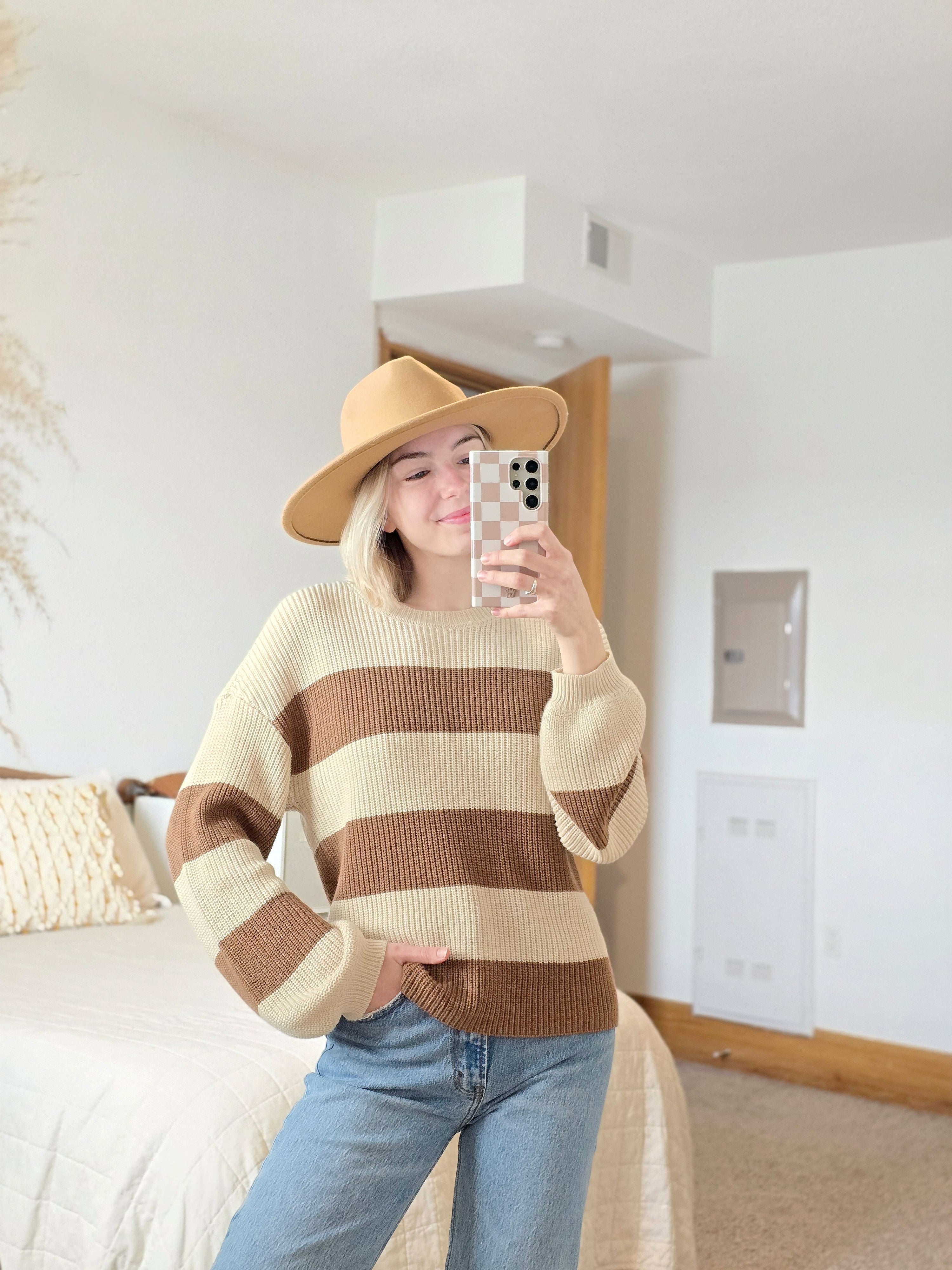 Brown Striped Sweater (S)