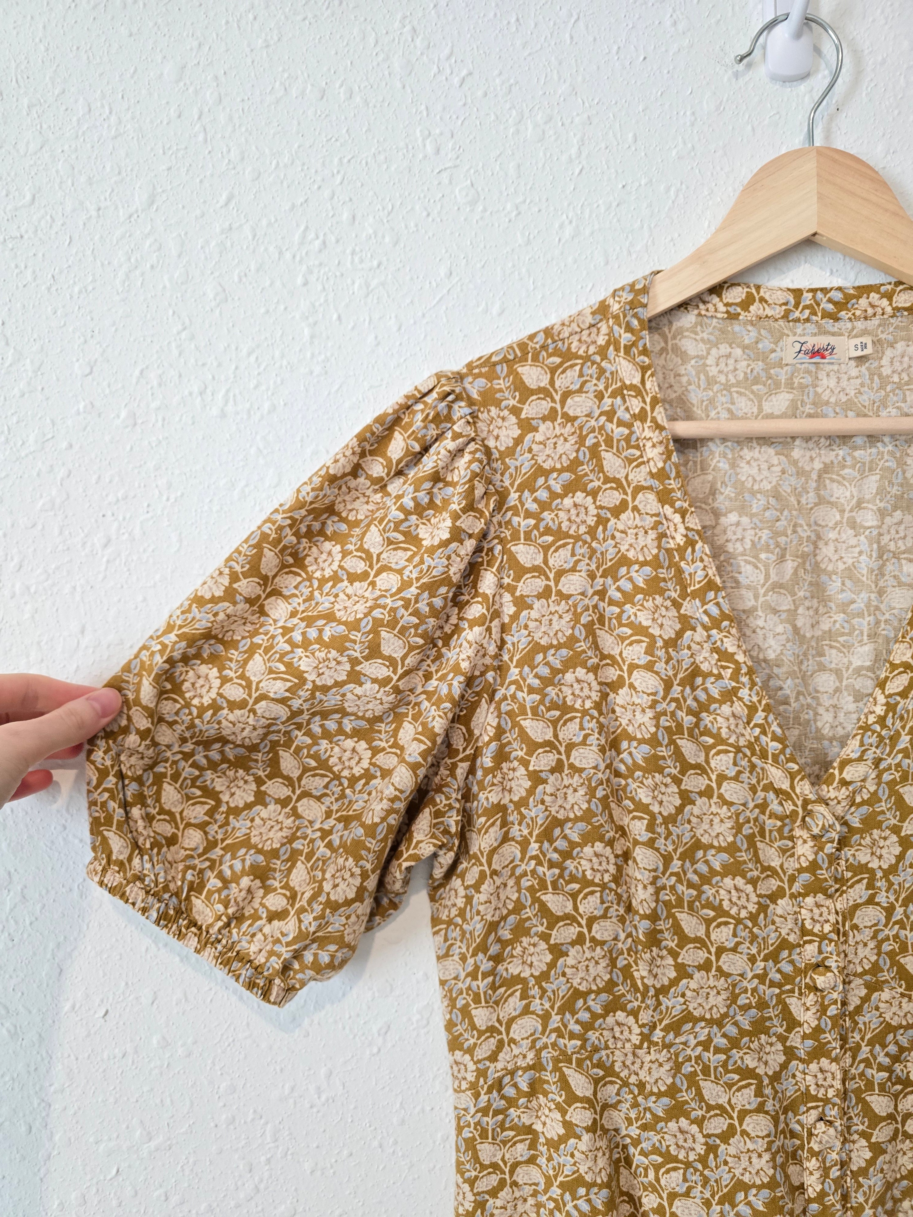 Faherty Floral Maxi Dress (S)