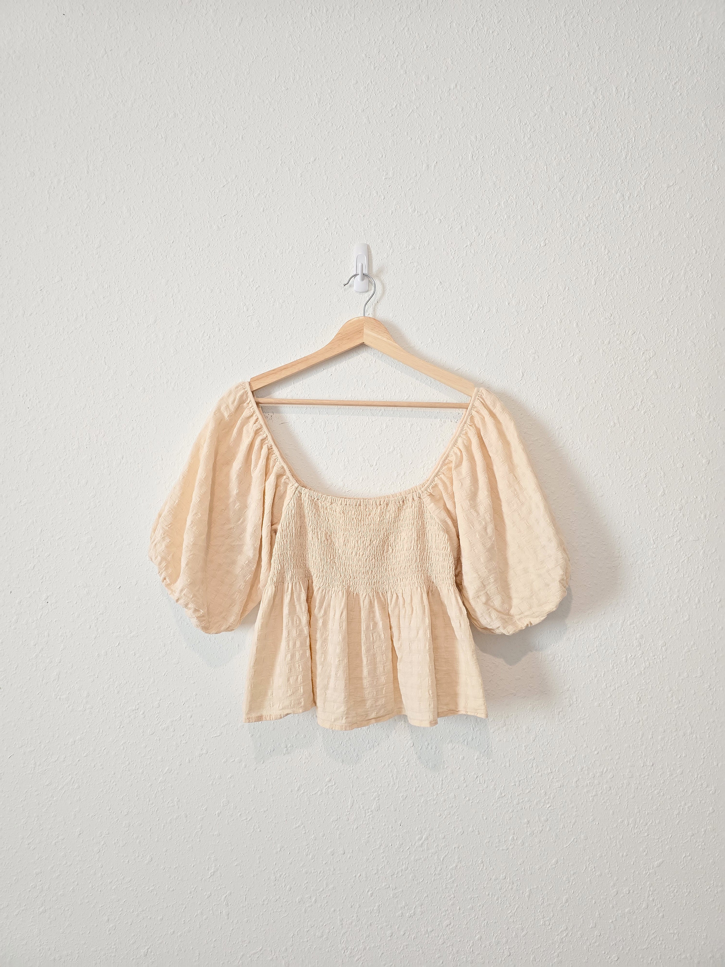 By Together Smocked Puff Sleeve Top (S)