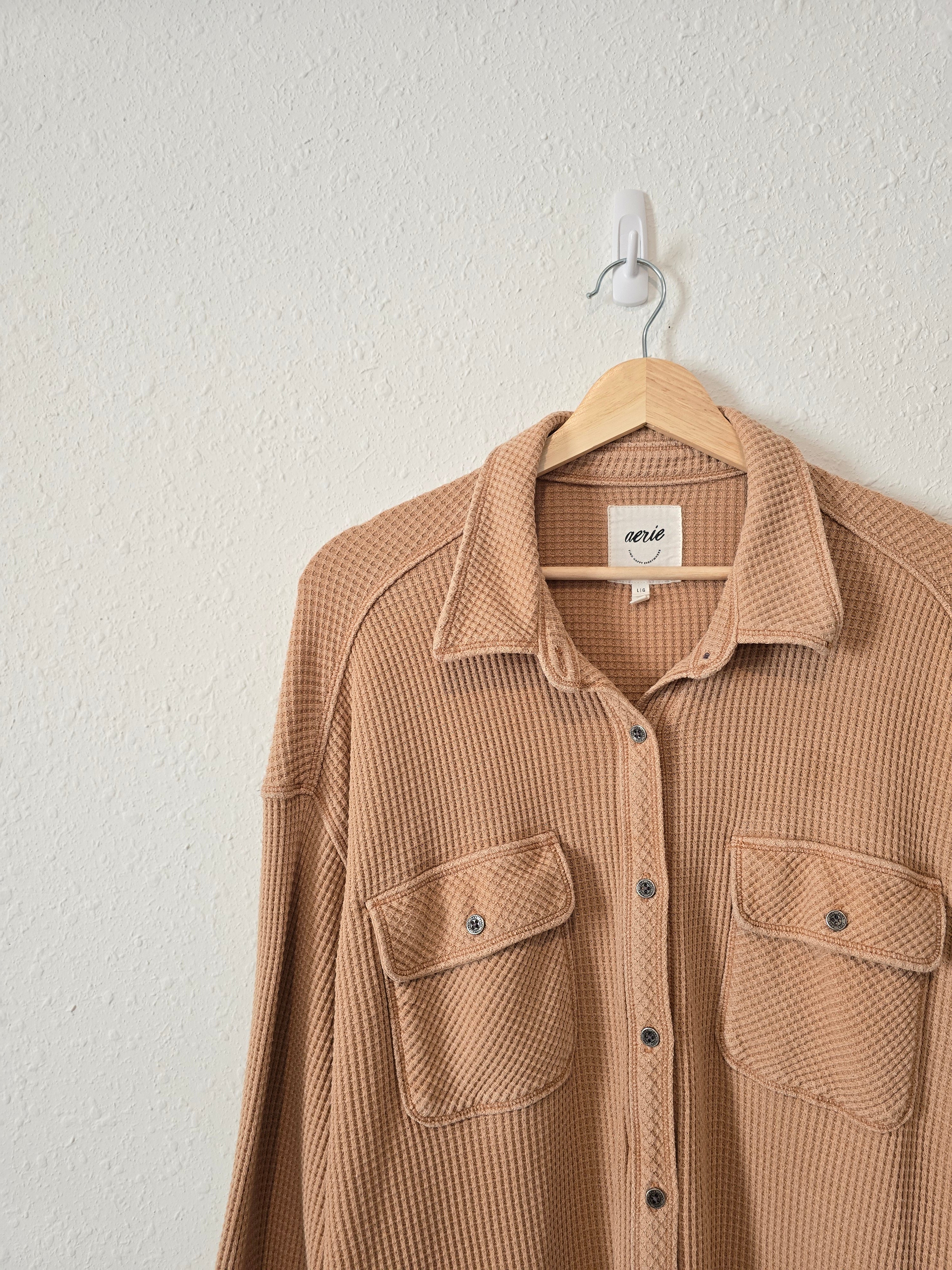 Aerie Waffle Button Up (L)