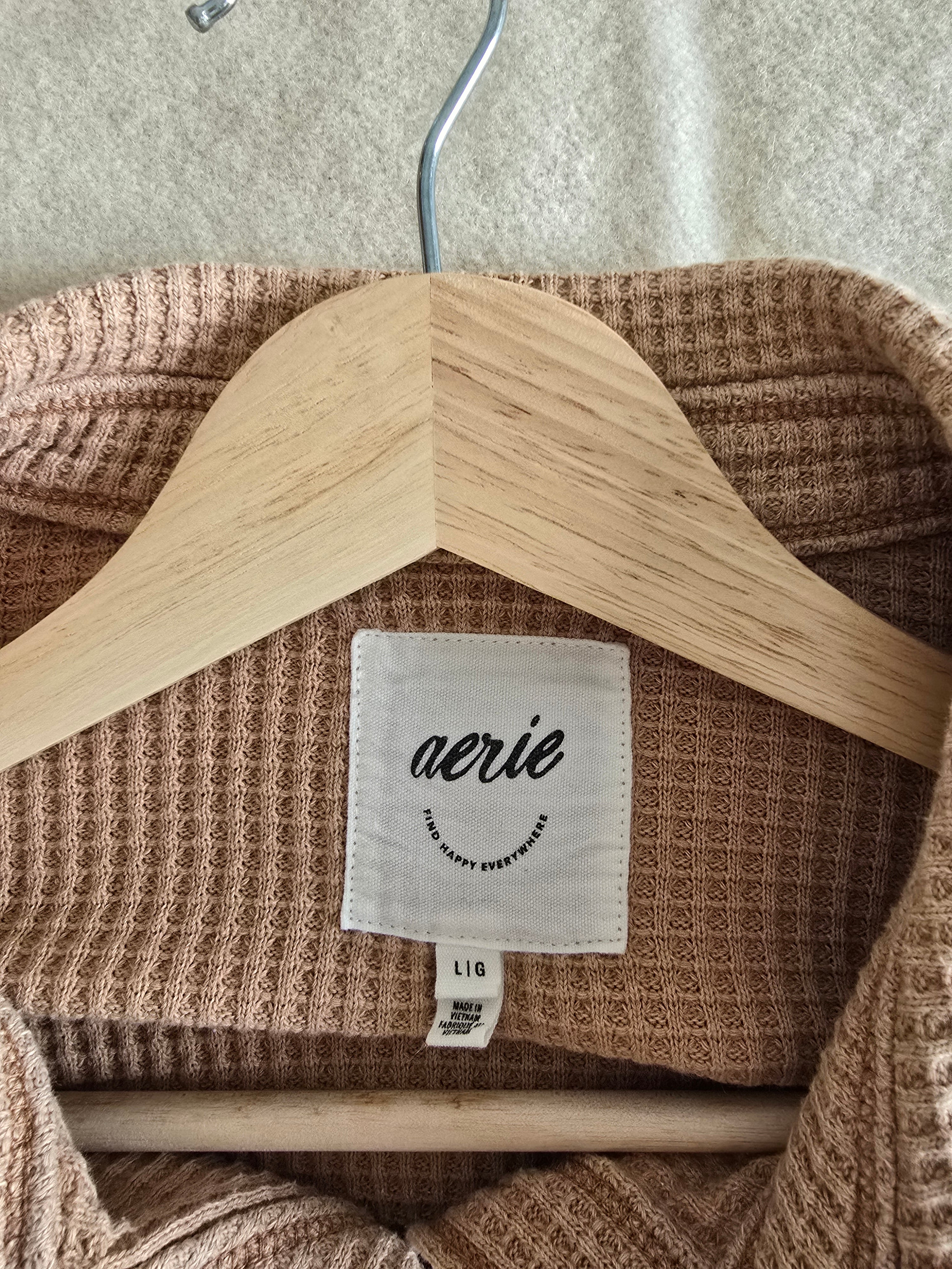 Aerie Waffle Button Up (L)