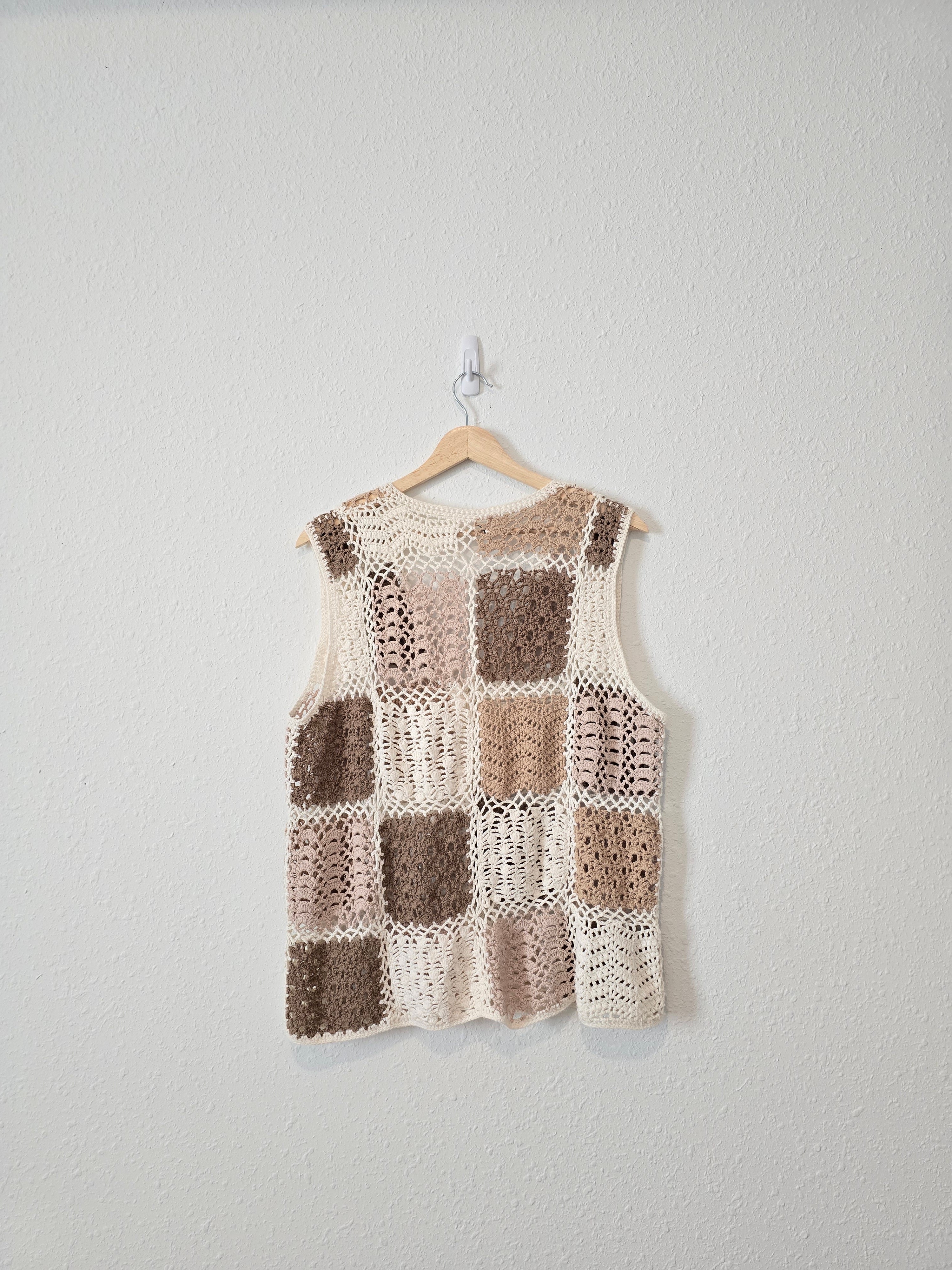 Neutral Crochet Knit Vest (L/XL)