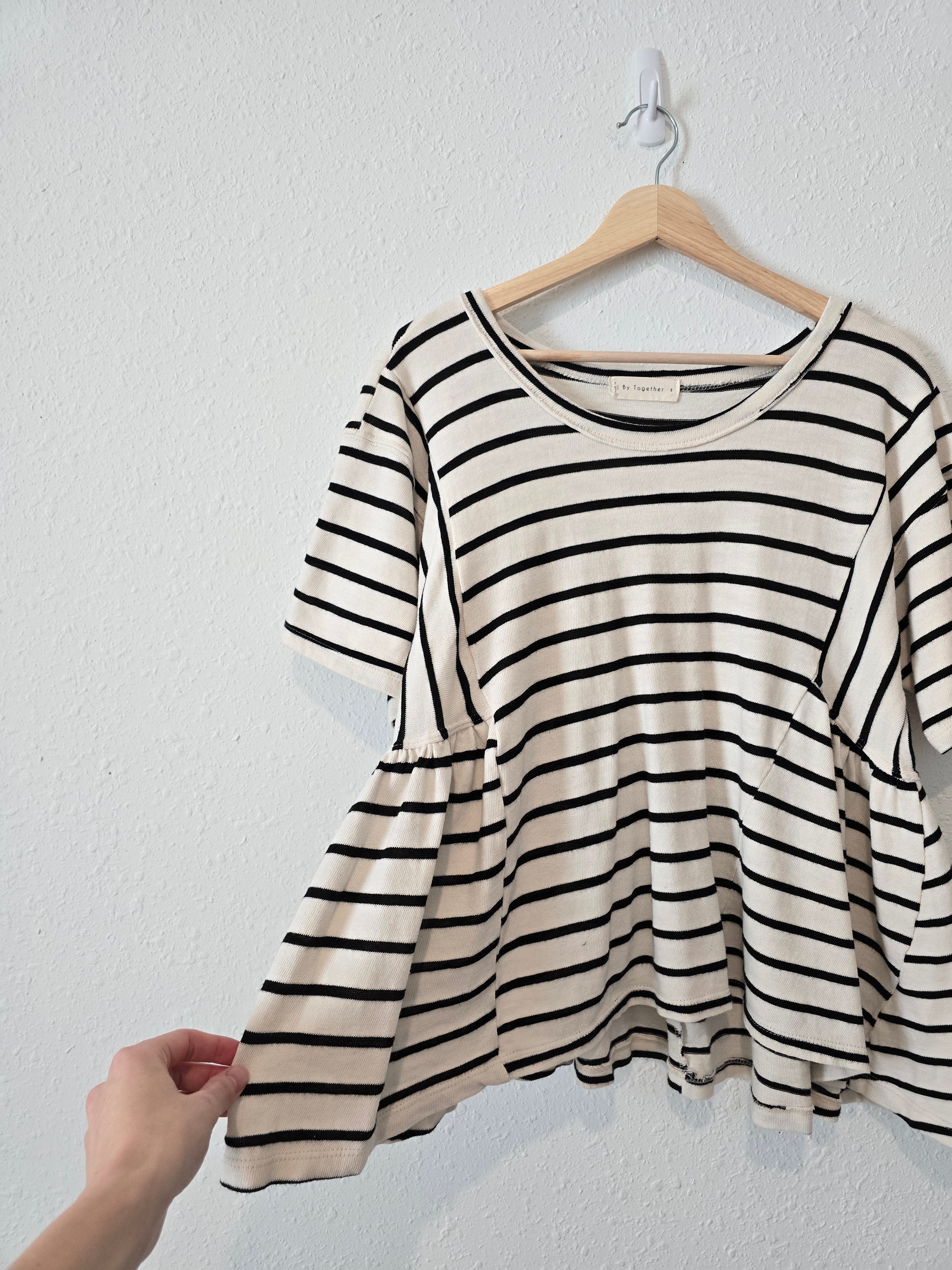 By Together Striped Ruffle Tee (S)