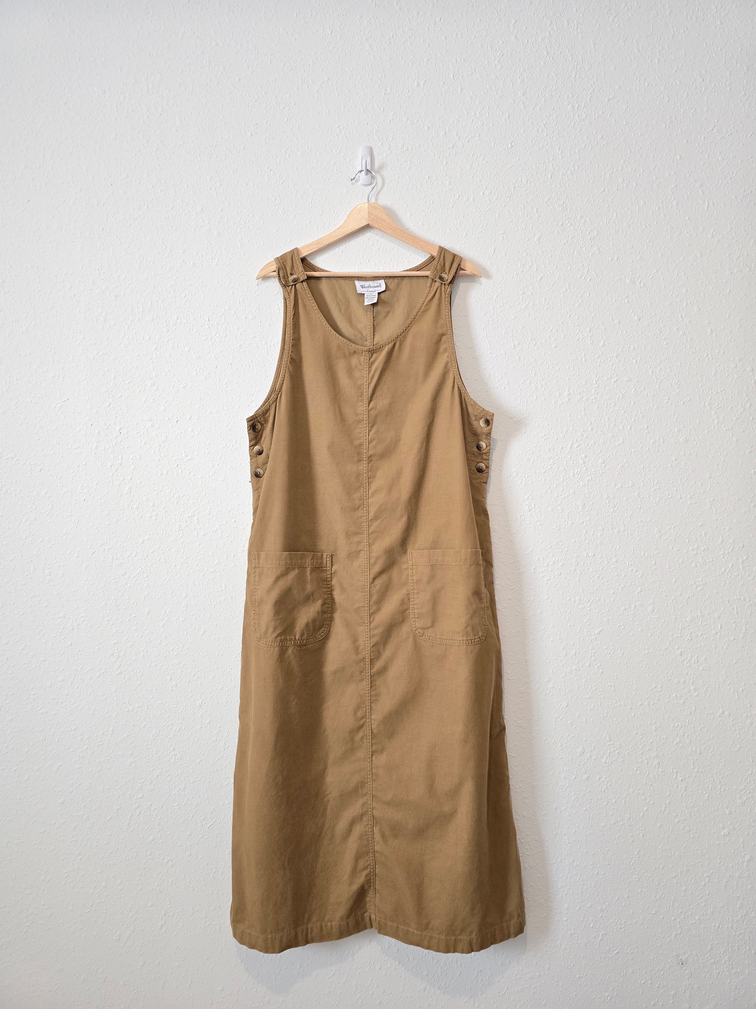 Vintage Cotton Maxi Overall Dress (L)