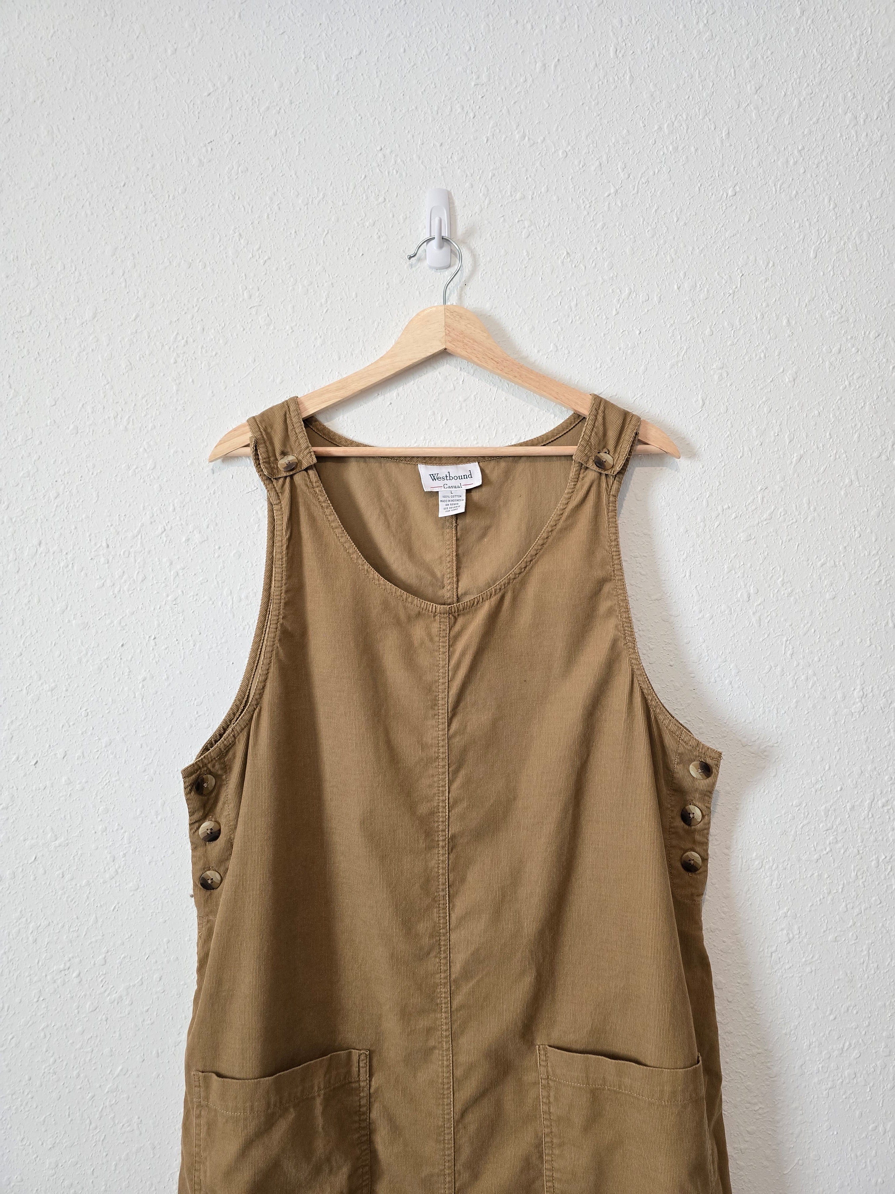 Vintage Cotton Maxi Overall Dress (L)