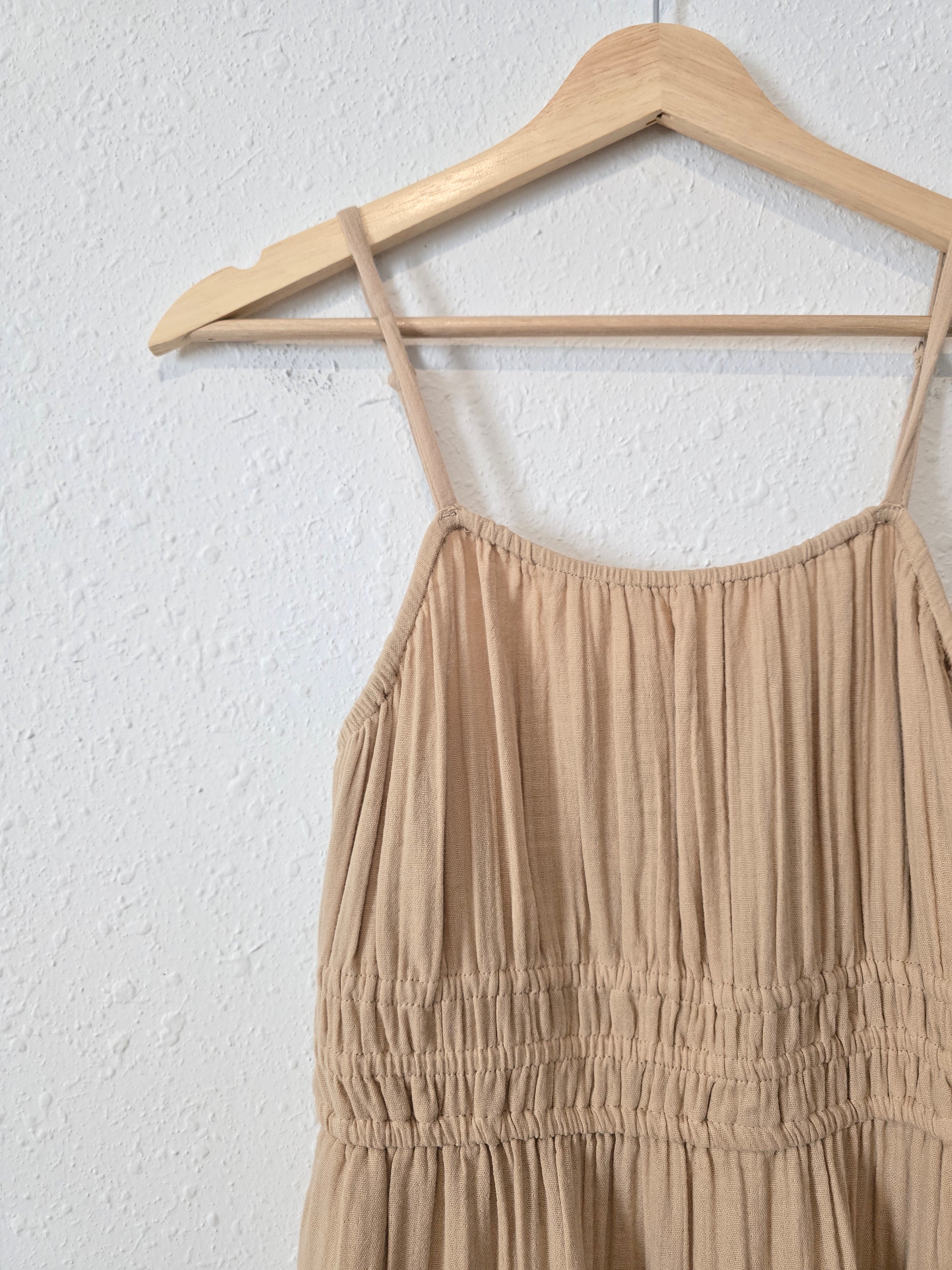 Cotton Smocked Midi Dress (XS)