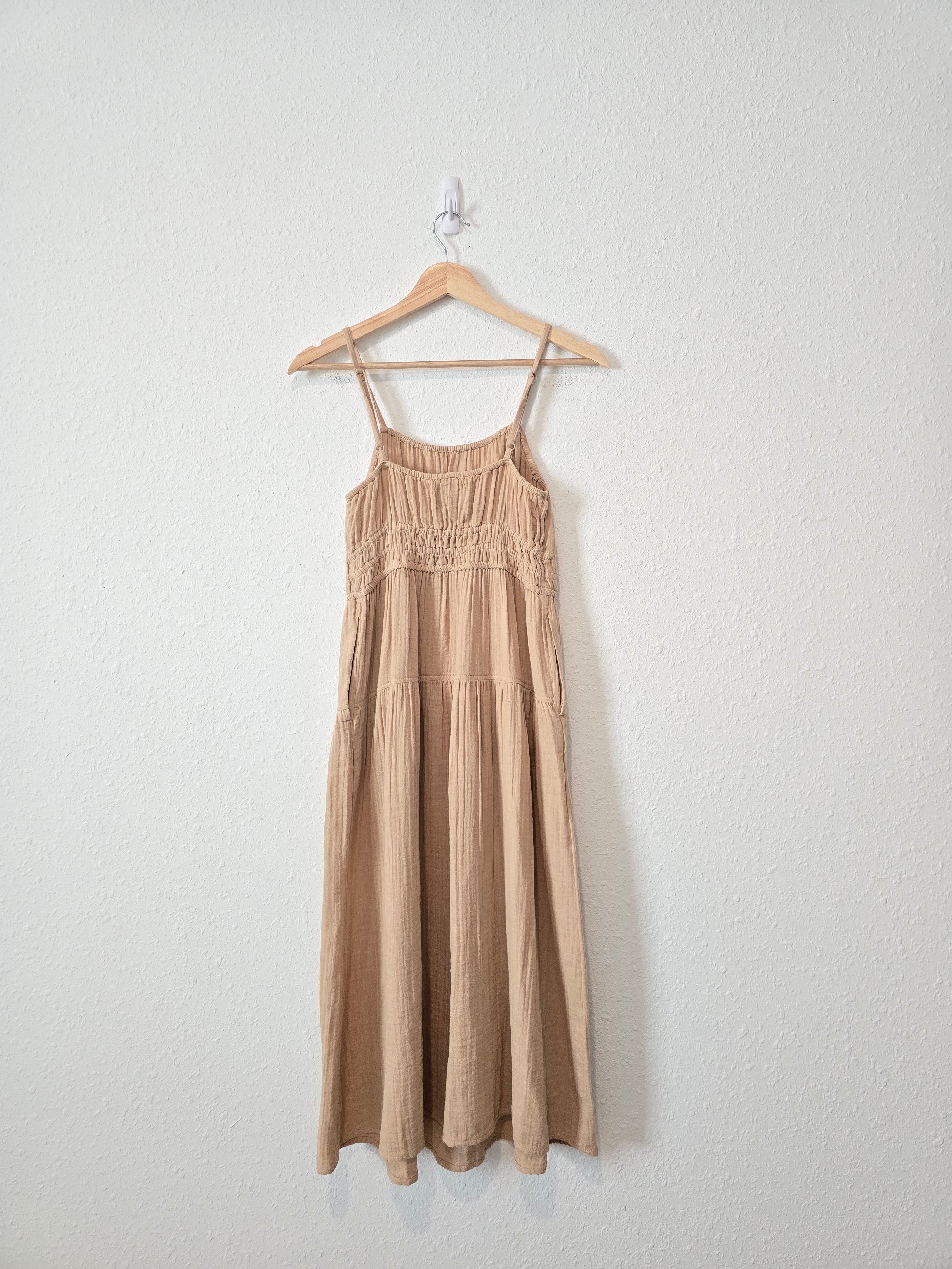 Cotton Smocked Midi Dress (XS)