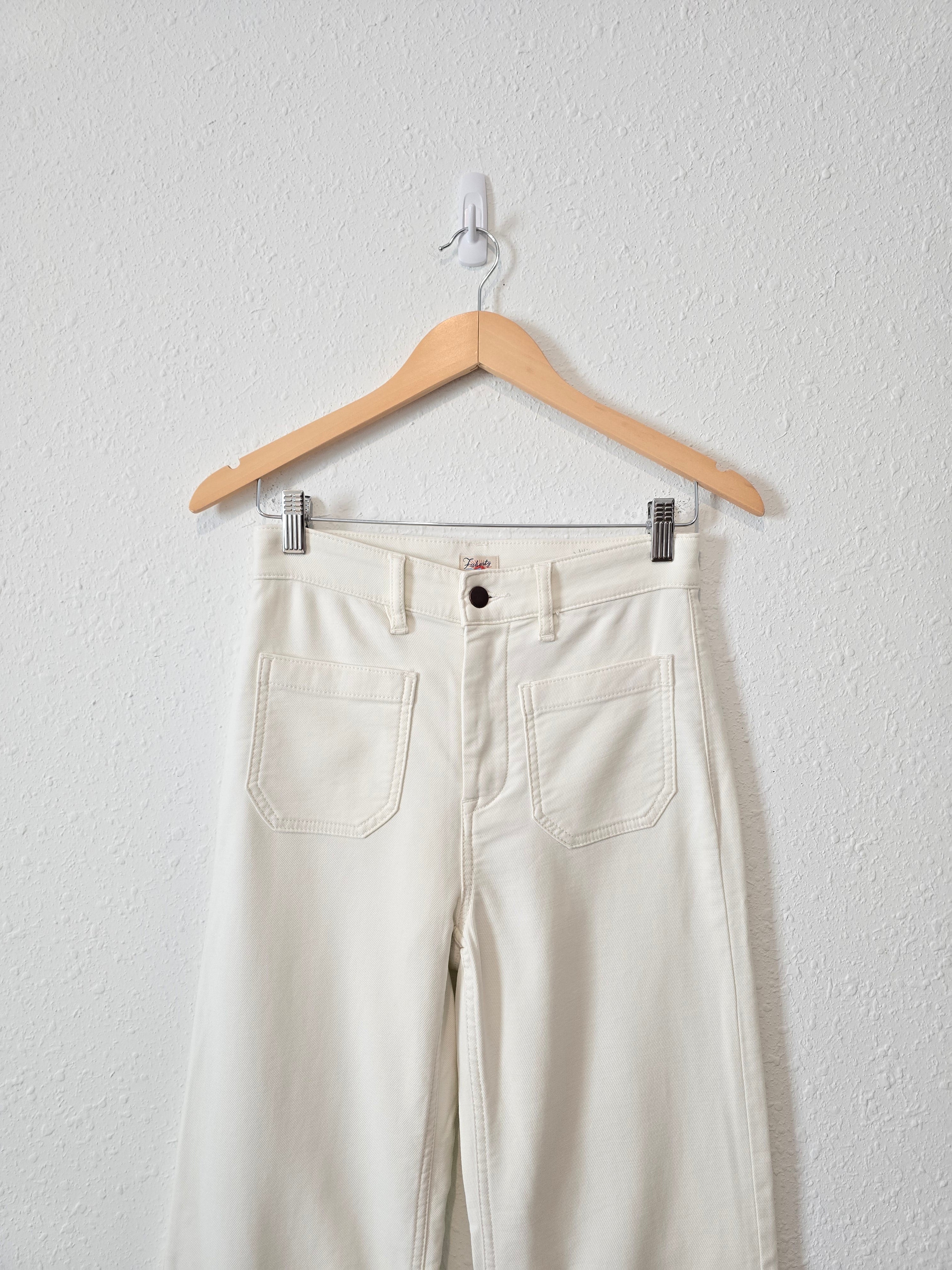 Faherty Ecru Wide Leg Jeans (26)