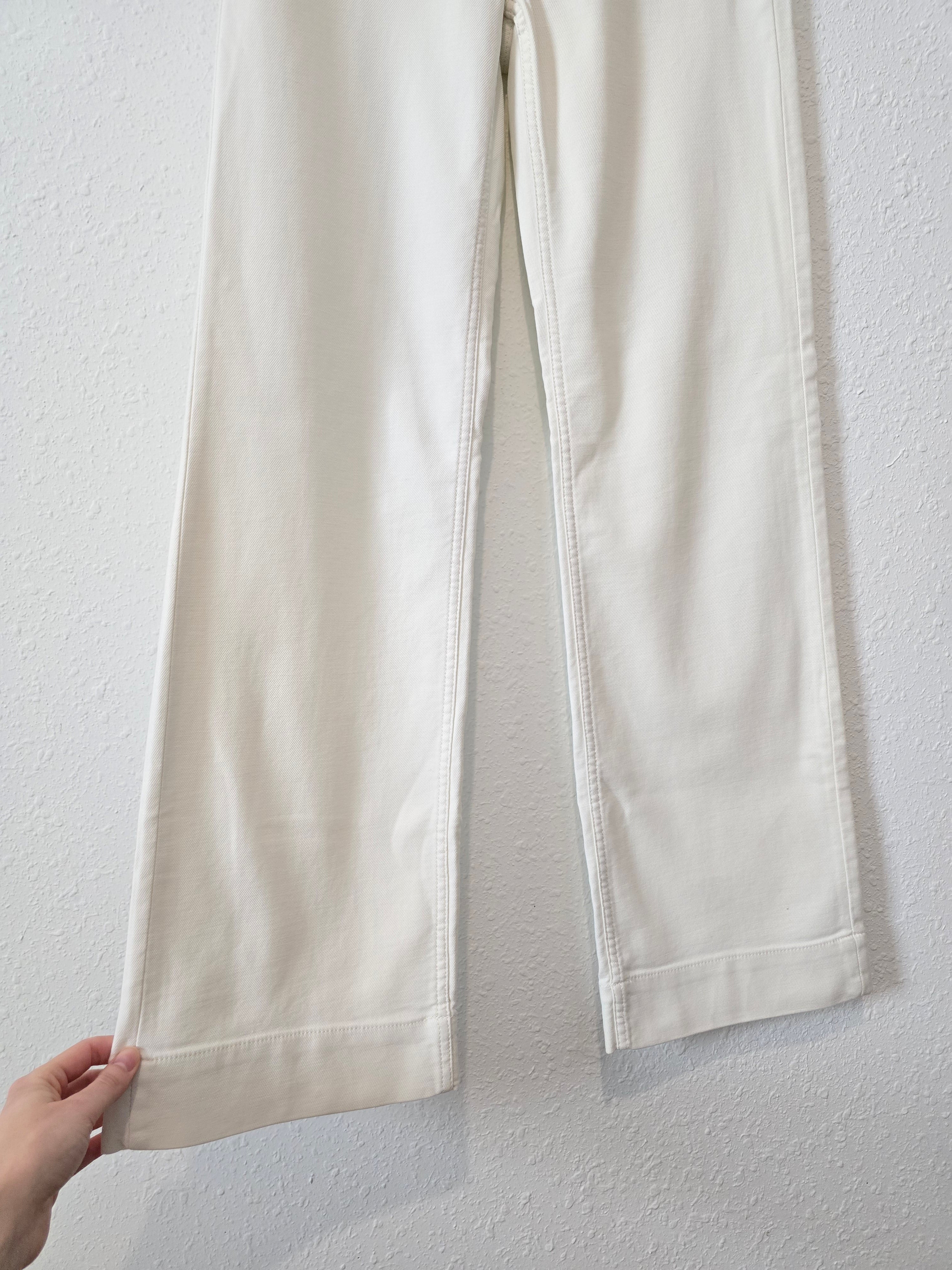 Faherty Ecru Wide Leg Jeans (26)