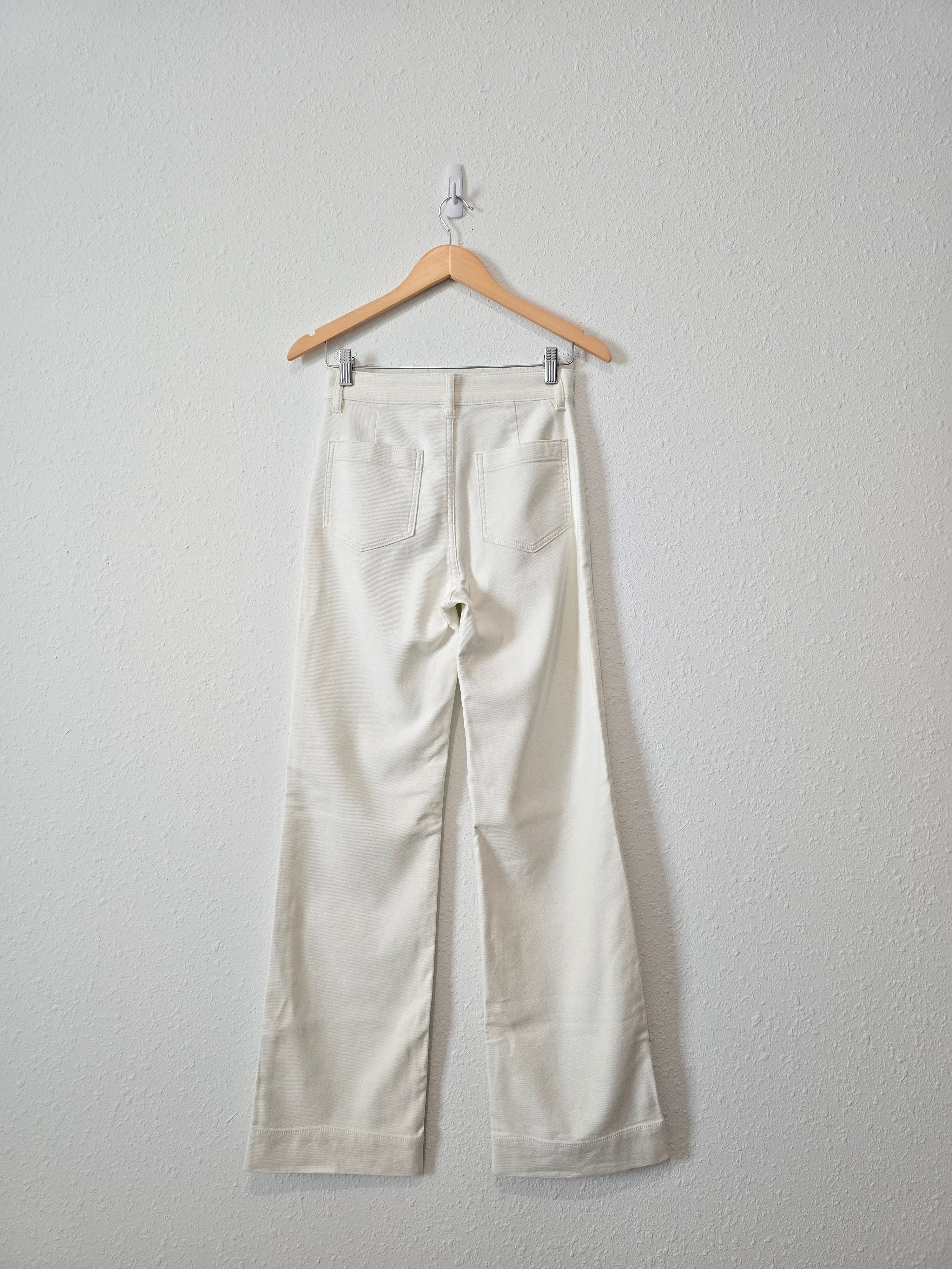 Faherty Ecru Wide Leg Jeans (26)