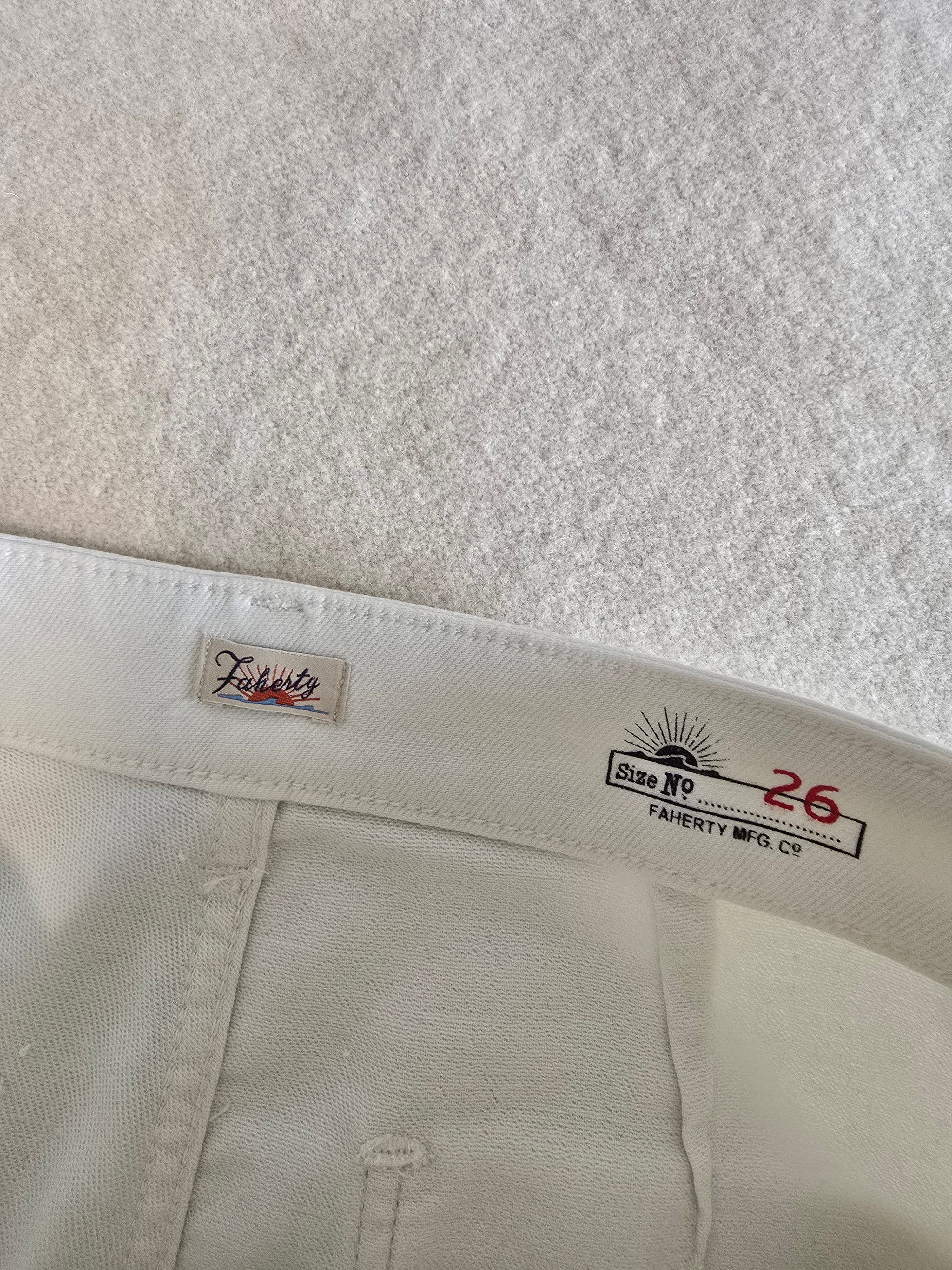 Faherty Ecru Wide Leg Jeans (26)