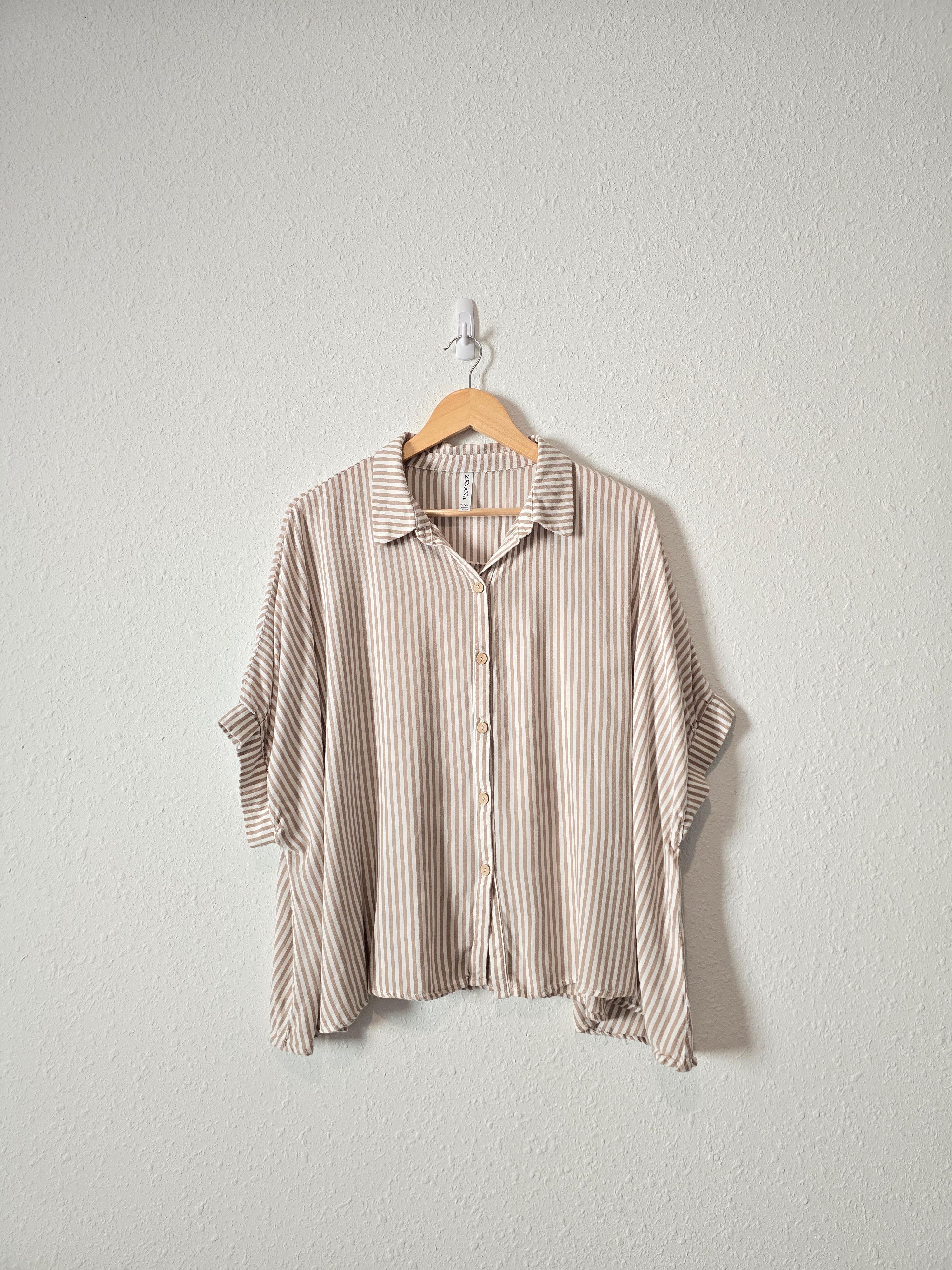 Oversized Striped Button Up (L/XL)