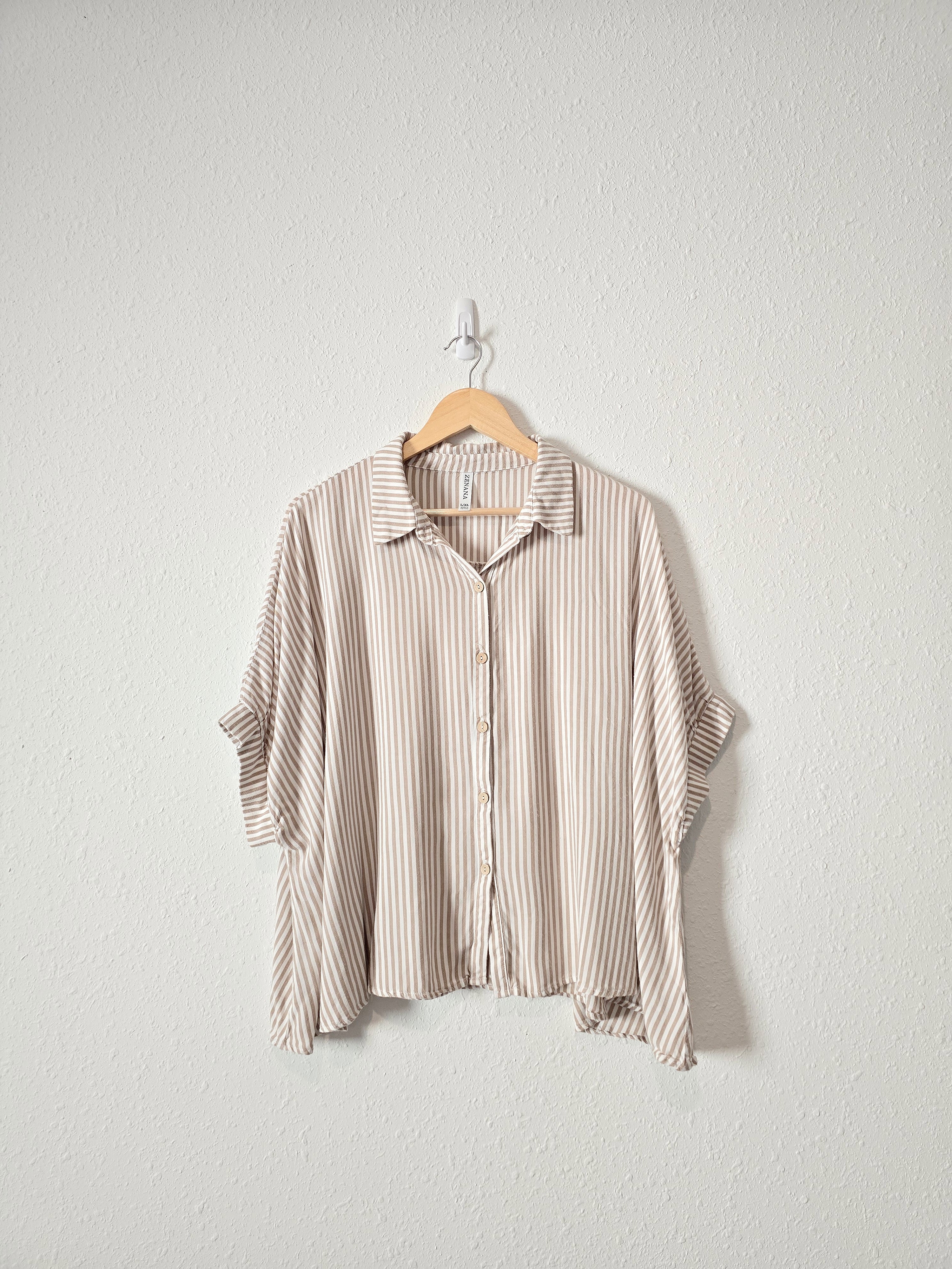 Oversized Striped Button Up (L/XL)